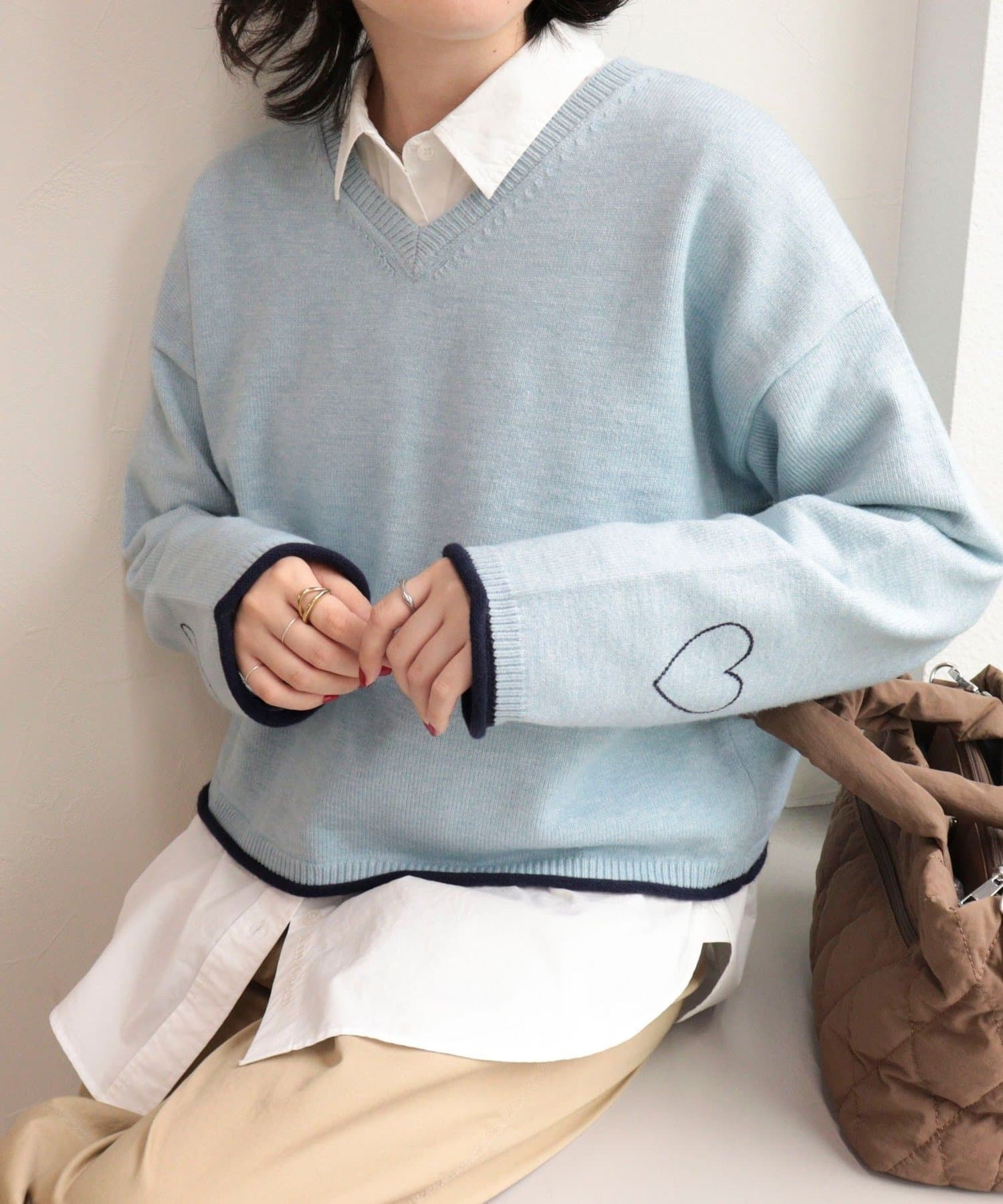 FREDY & GLOSTER(フレディ アンド グロスター) ハートST Vネックニットプルオーバー
