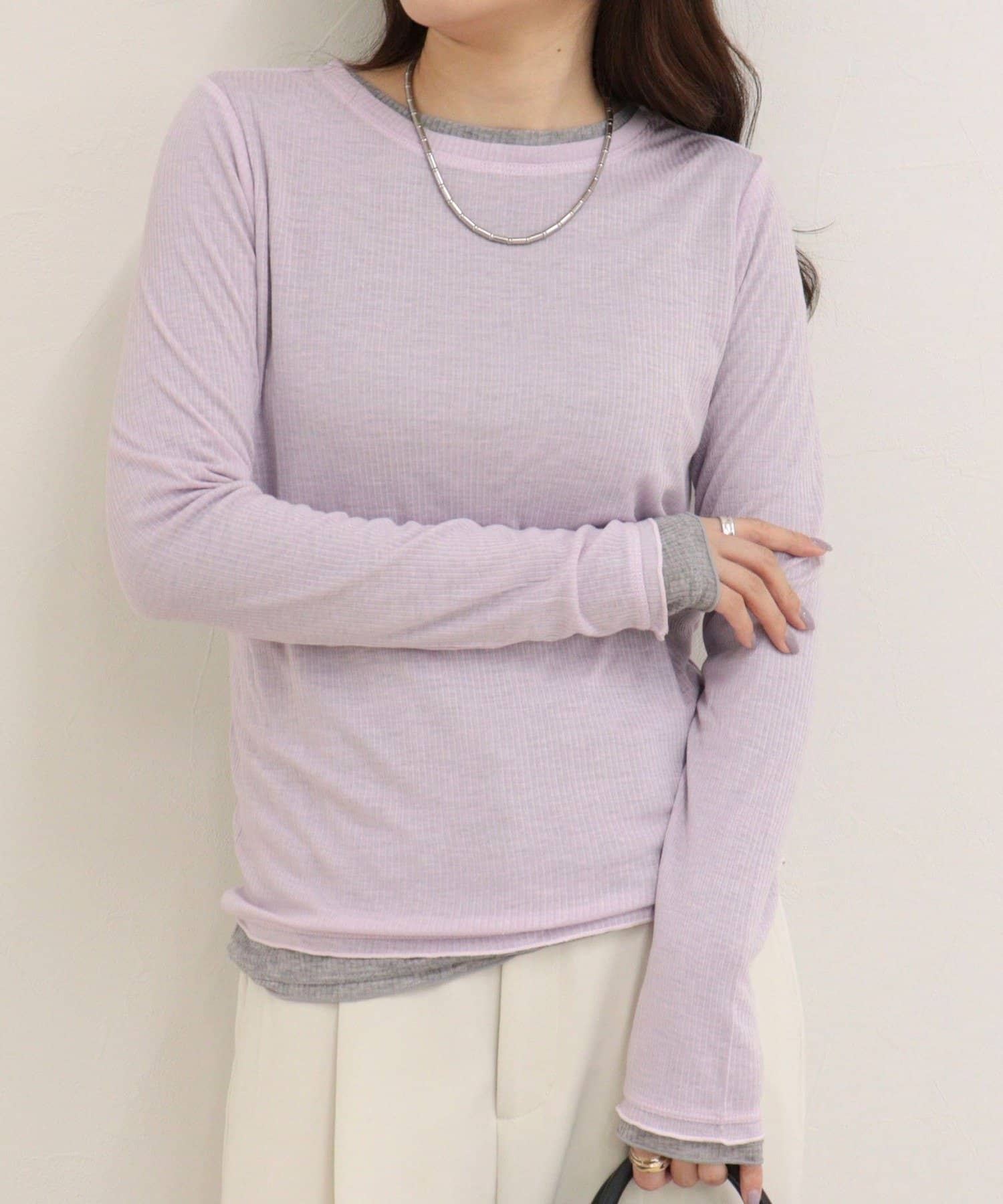 FREDY & GLOSTER(フレディ アンド グロスター) ウールブレンドシアーテレコロンTシャツ