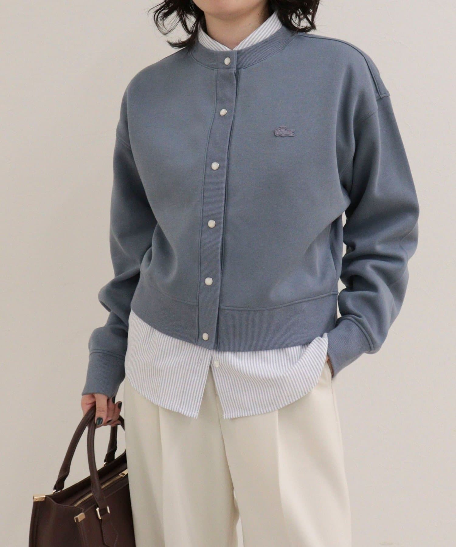 FREDY & GLOSTER(フレディ アンド グロスター) 【LACOSTE/ラコステ】ショート丈ダブルフェイスカーディガン
