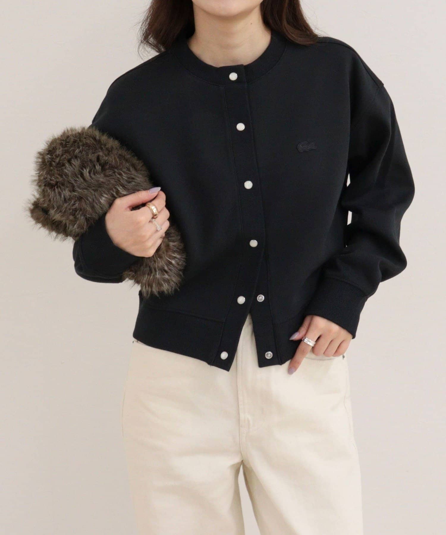 FREDY & GLOSTER(フレディ アンド グロスター) 【LACOSTE/ラコステ】ショート丈ダブルフェイスカーディガン