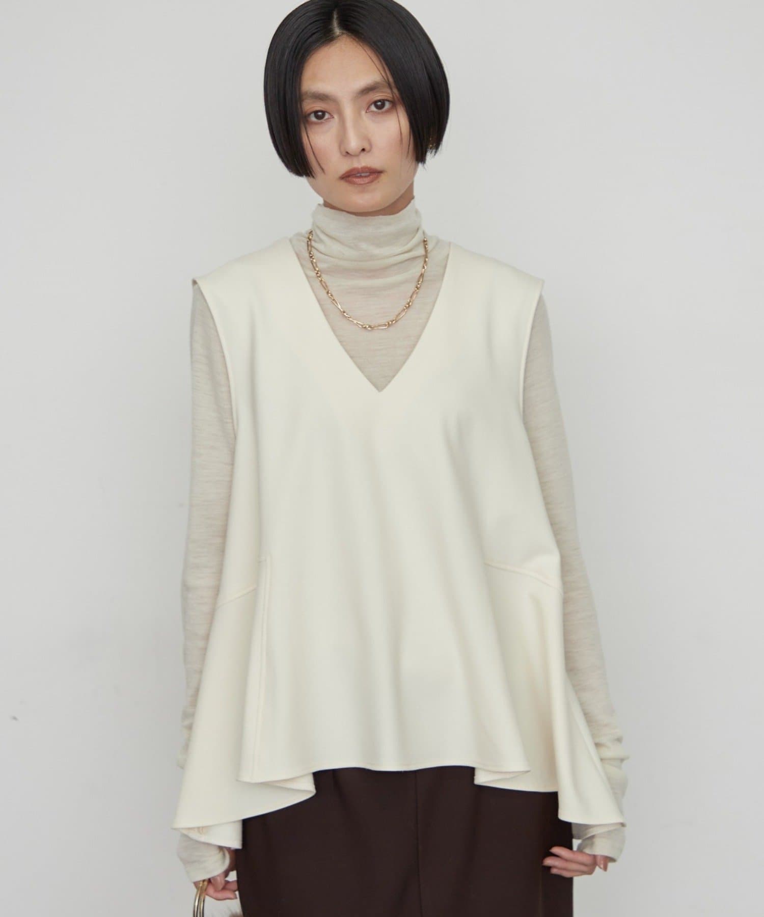 LOUNGEDRESS(ラウンジドレス) 【JAPAN MADE】裏起毛ペプラムジレ