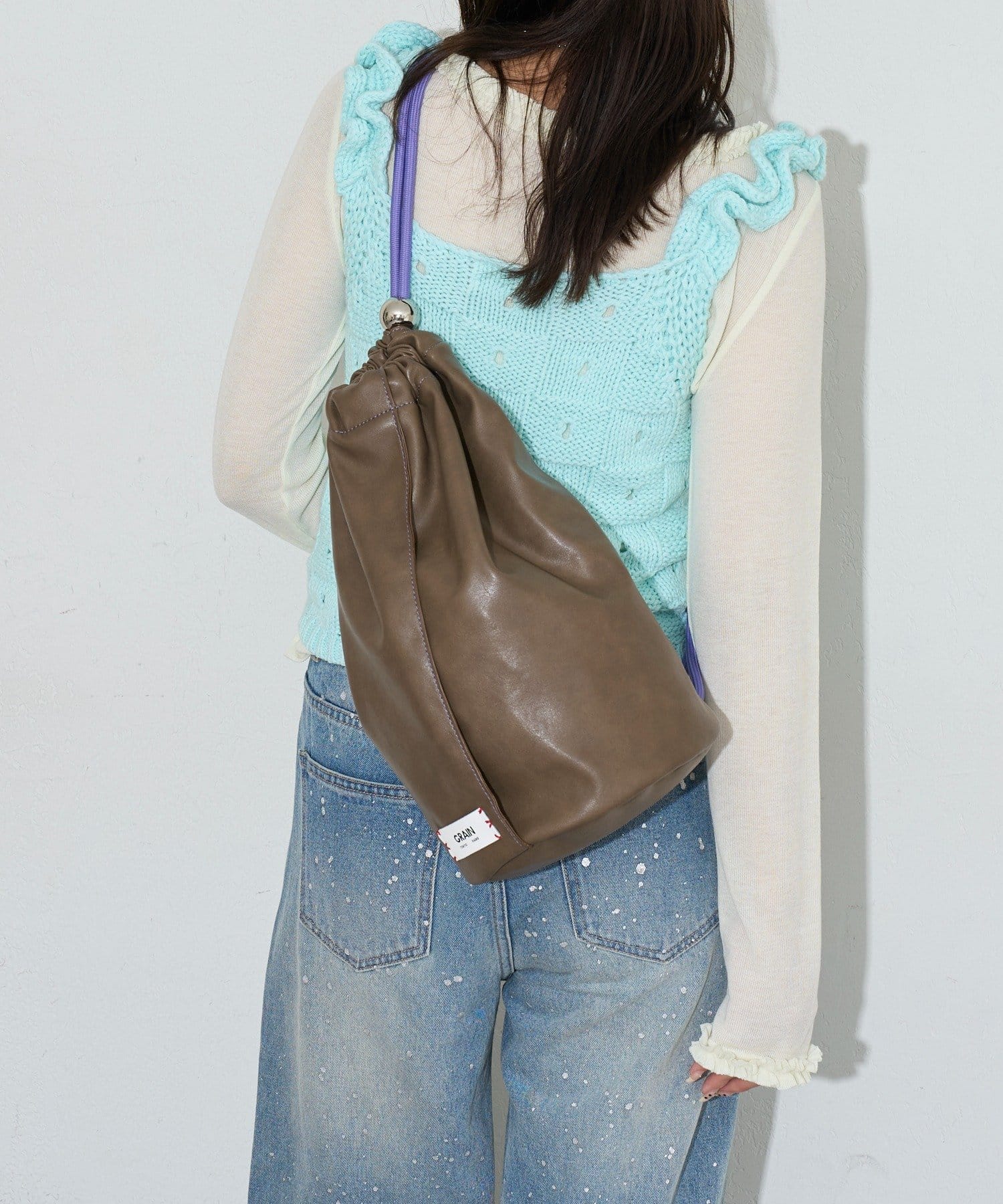 OUTLET(アウトレット) 【Ciaopanic】【GRAIN】ソフトフェイクレザーナップサック