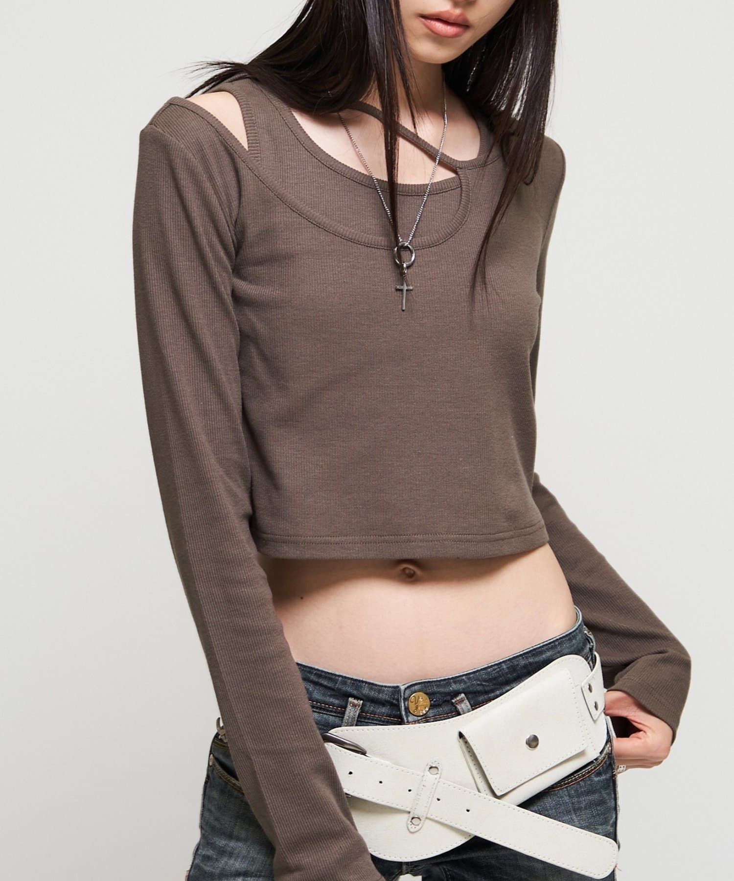 OUTLET(アウトレット) 【WHO'S WHO gallery】レイヤードデザイントップス