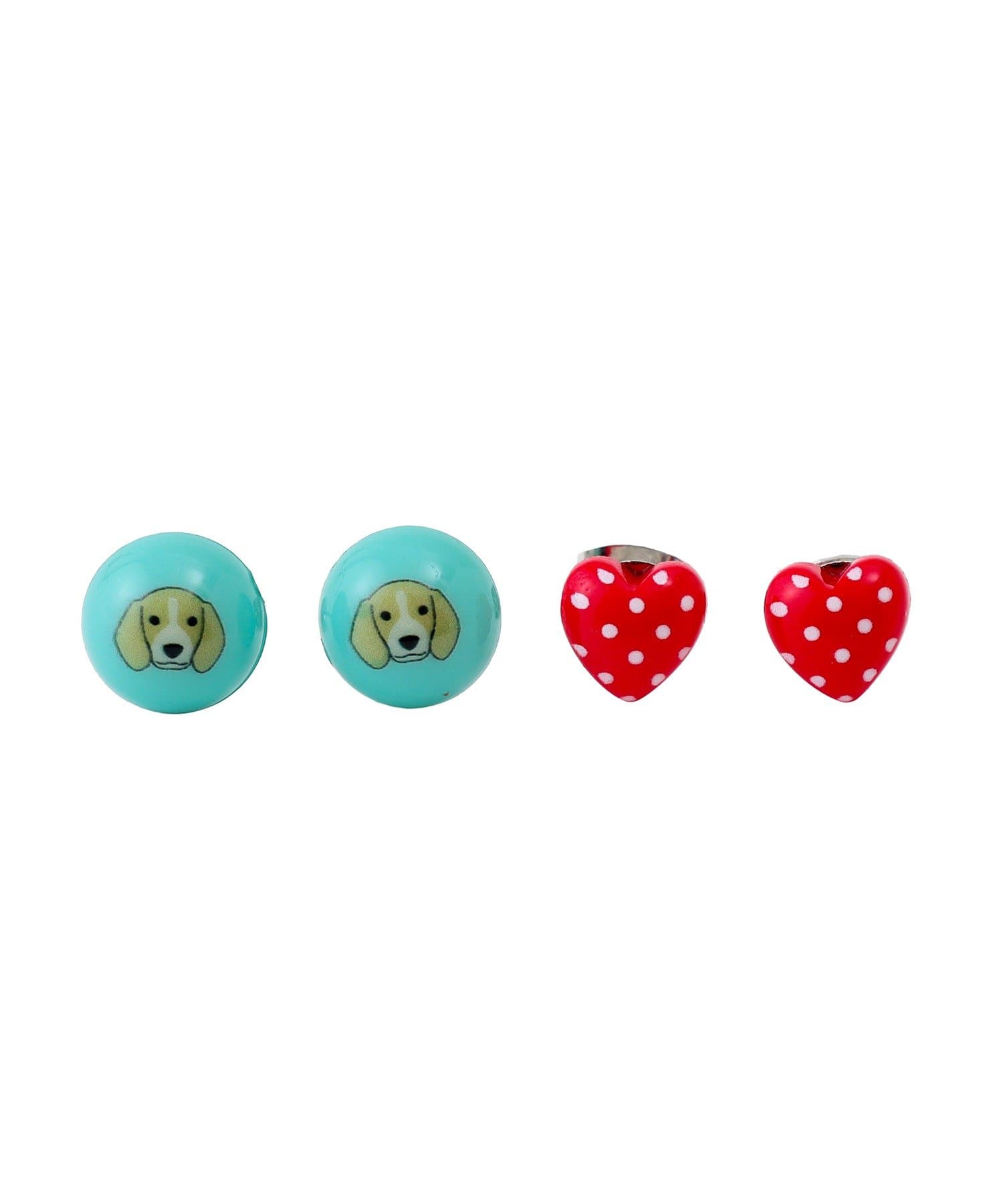 3COINS(スリーコインズ) プリントピアス4個セット