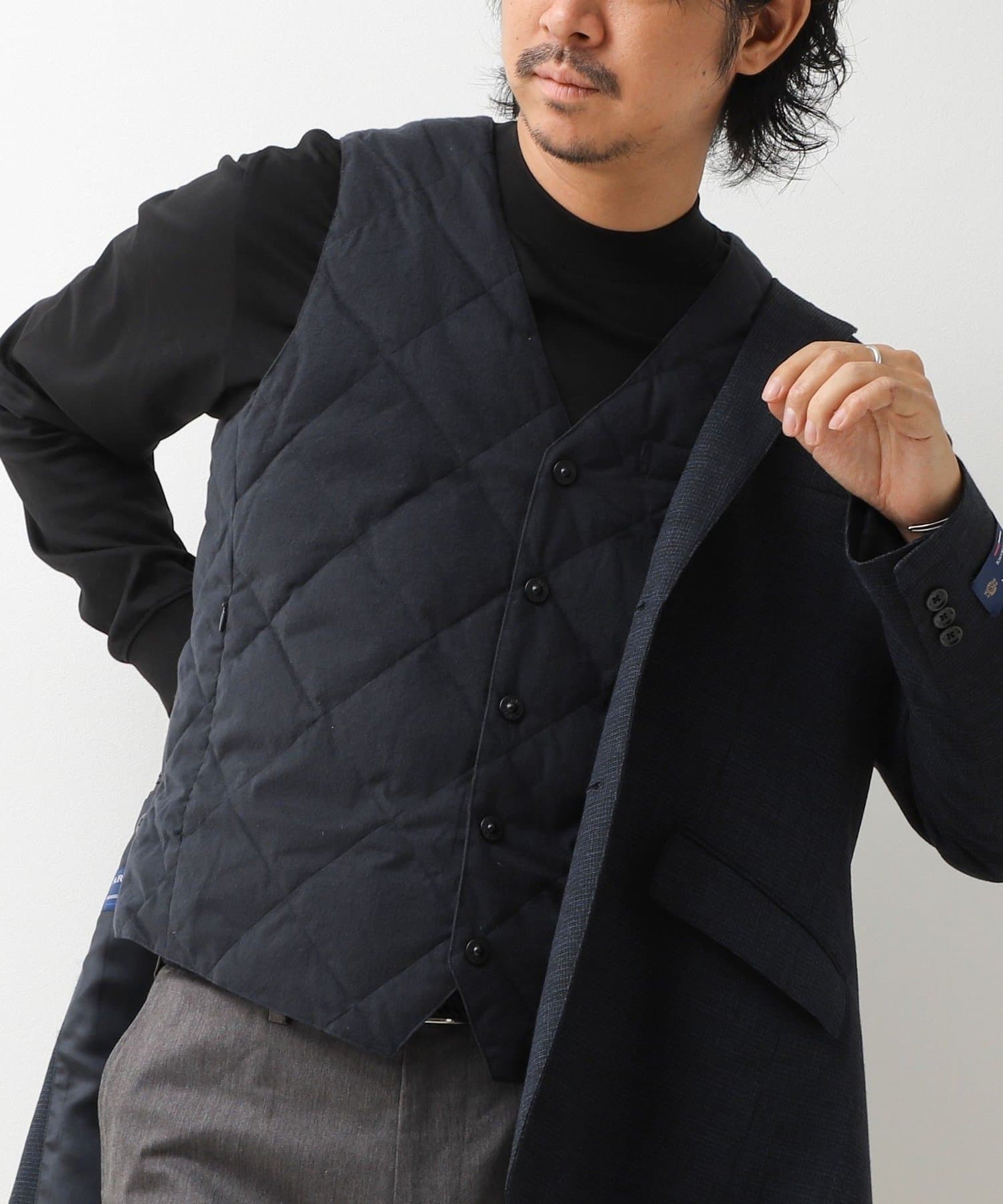 NOLLEY'S(ノーリーズ) 【TAION/タイオン】SINGLE SNAP BUTTON DOWN GILET BRUSHED TWILL 26AW