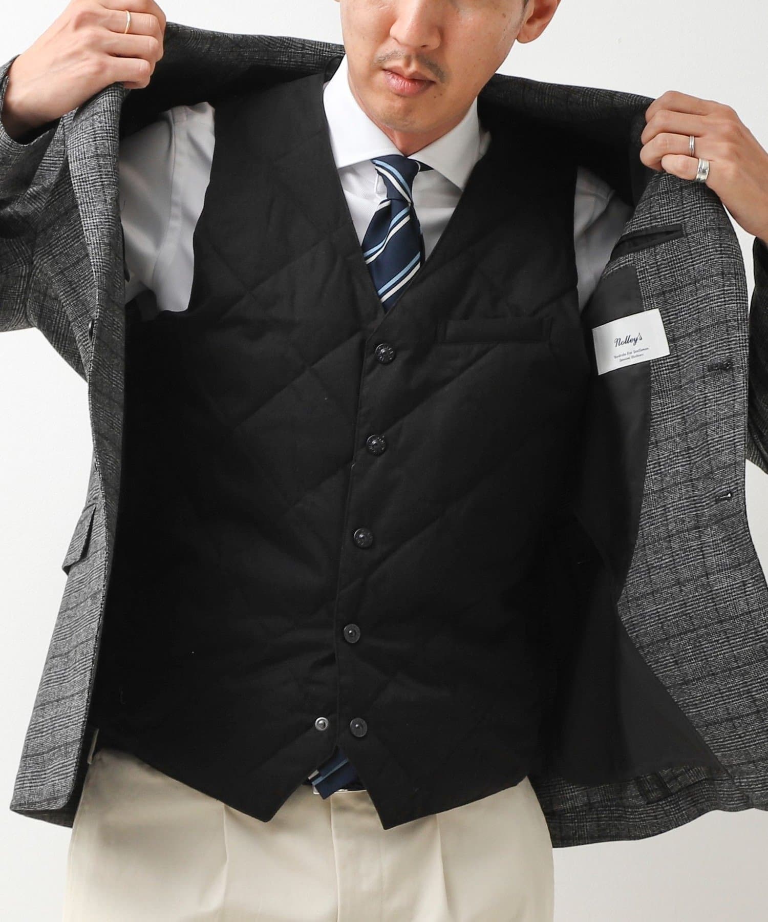 NOLLEY'S(ノーリーズ) 【TAION/タイオン】SINGLE SNAP BUTTON DOWN GILET BRUSHED TWILL 26AW