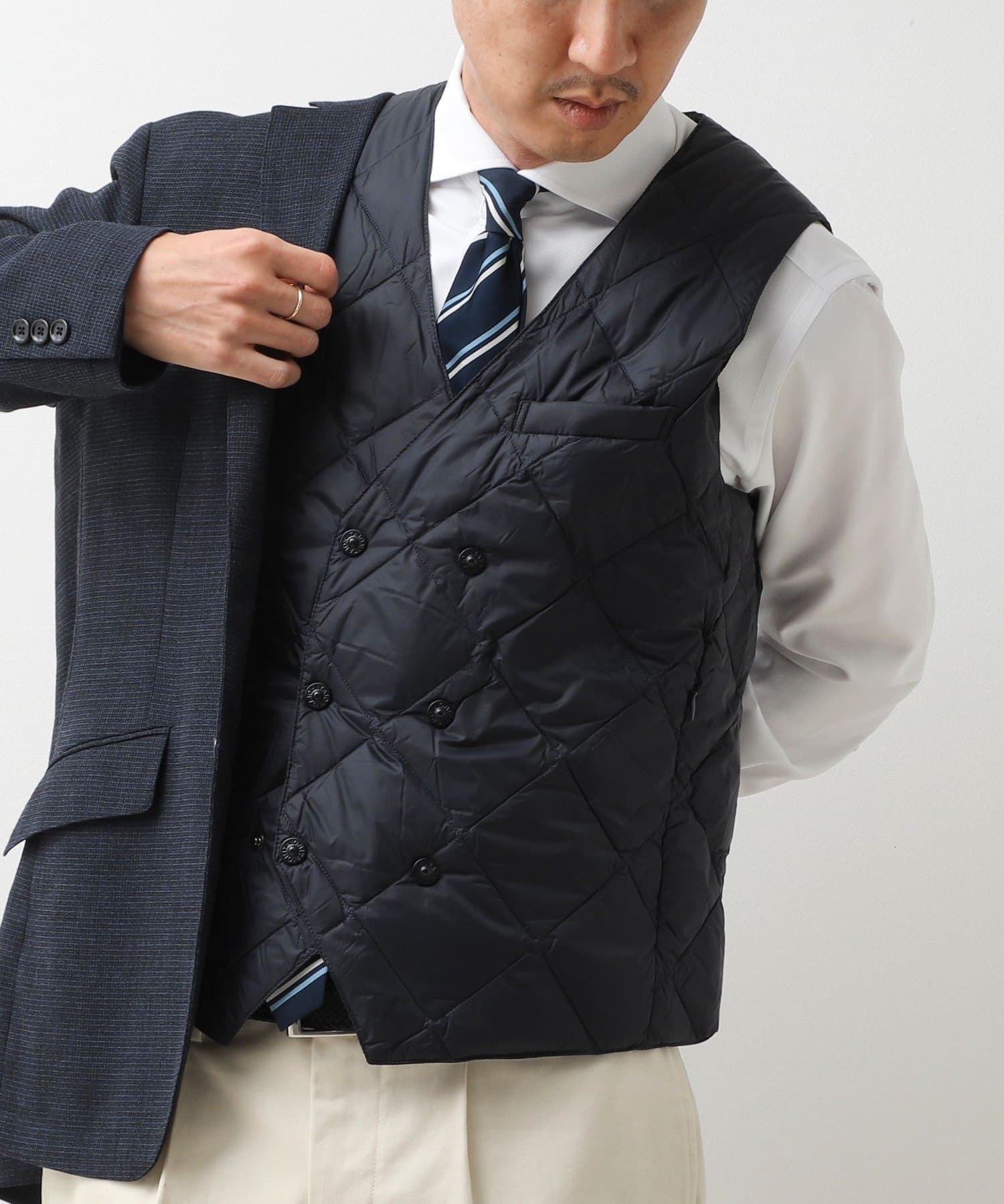 NOLLEY'S(ノーリーズ) 【TAION/タイオン】W-BRESTED SNAP BUTTON DOWN GILET 26AW