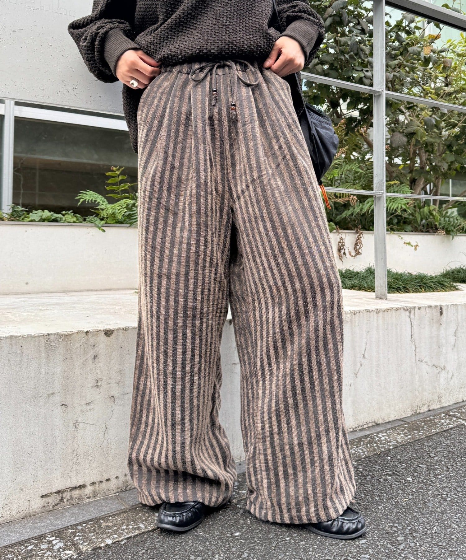 CIAOPANIC TYPY(チャオパニックティピー) 【UNISEX】【ウエストゴムで楽ちん】ストライプイージーパンツ