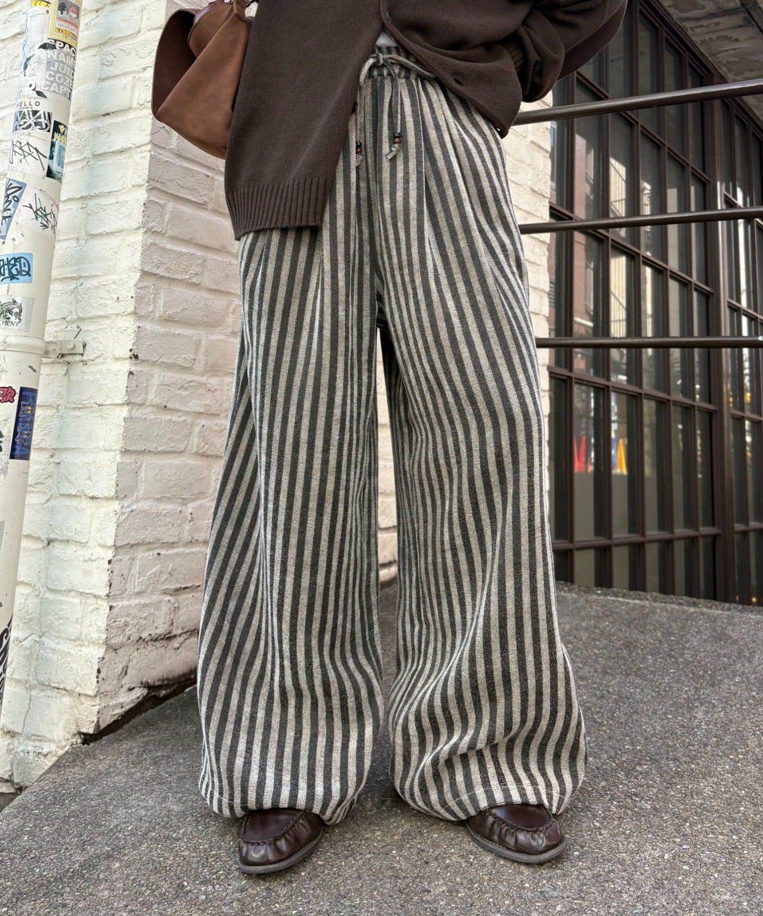 CIAOPANIC TYPY(チャオパニックティピー) 【UNISEX】【ウエストゴムで楽ちん】ストライプイージーパンツ