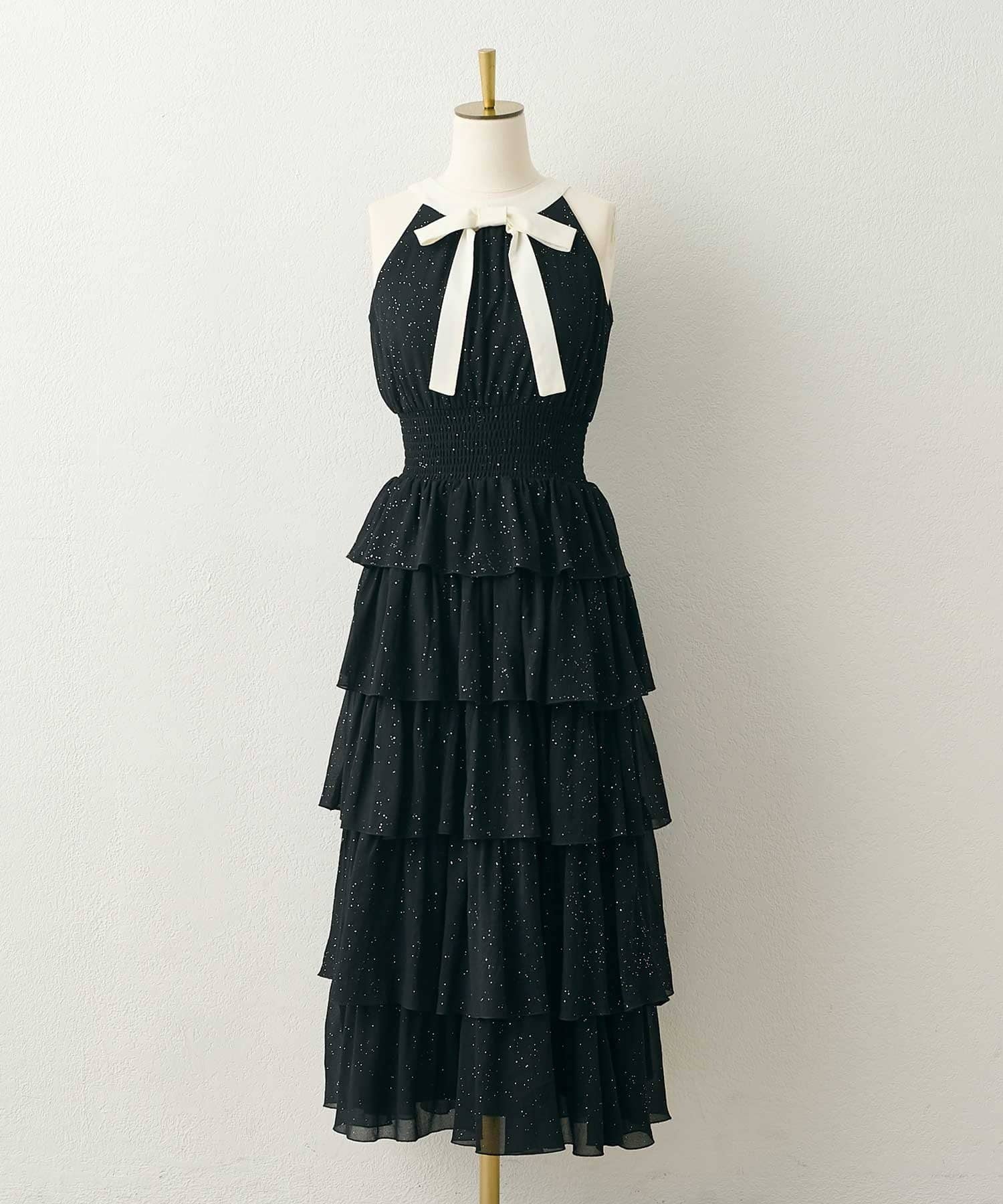 Belle Charme(ベルシャルム) Lace Chiffon Tiered Onepiece