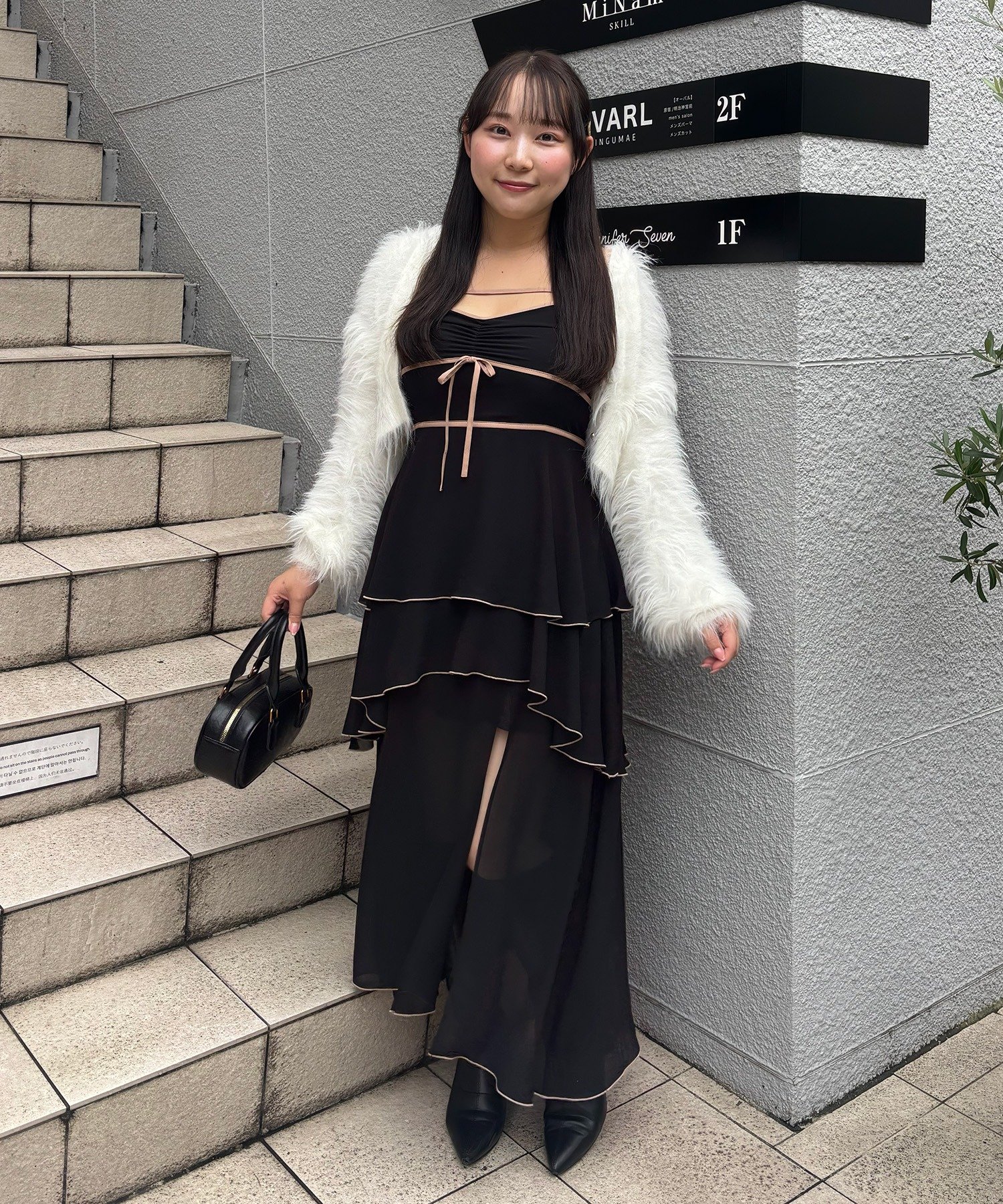 NICE CLAUP / OLIVE des OLIVE OUTLET(ナイスクラップ  / オリーブ デ オリーブ アウトレット) 【@reve.perle_/@nc_runa0119企画】アシメロングワンピース
