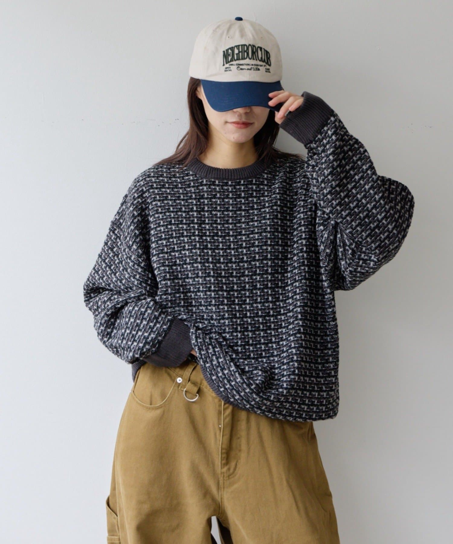 CIAOPANIC TYPY(チャオパニックティピー) 【UNISEX】クルーネックミックスヤーンカラーニット