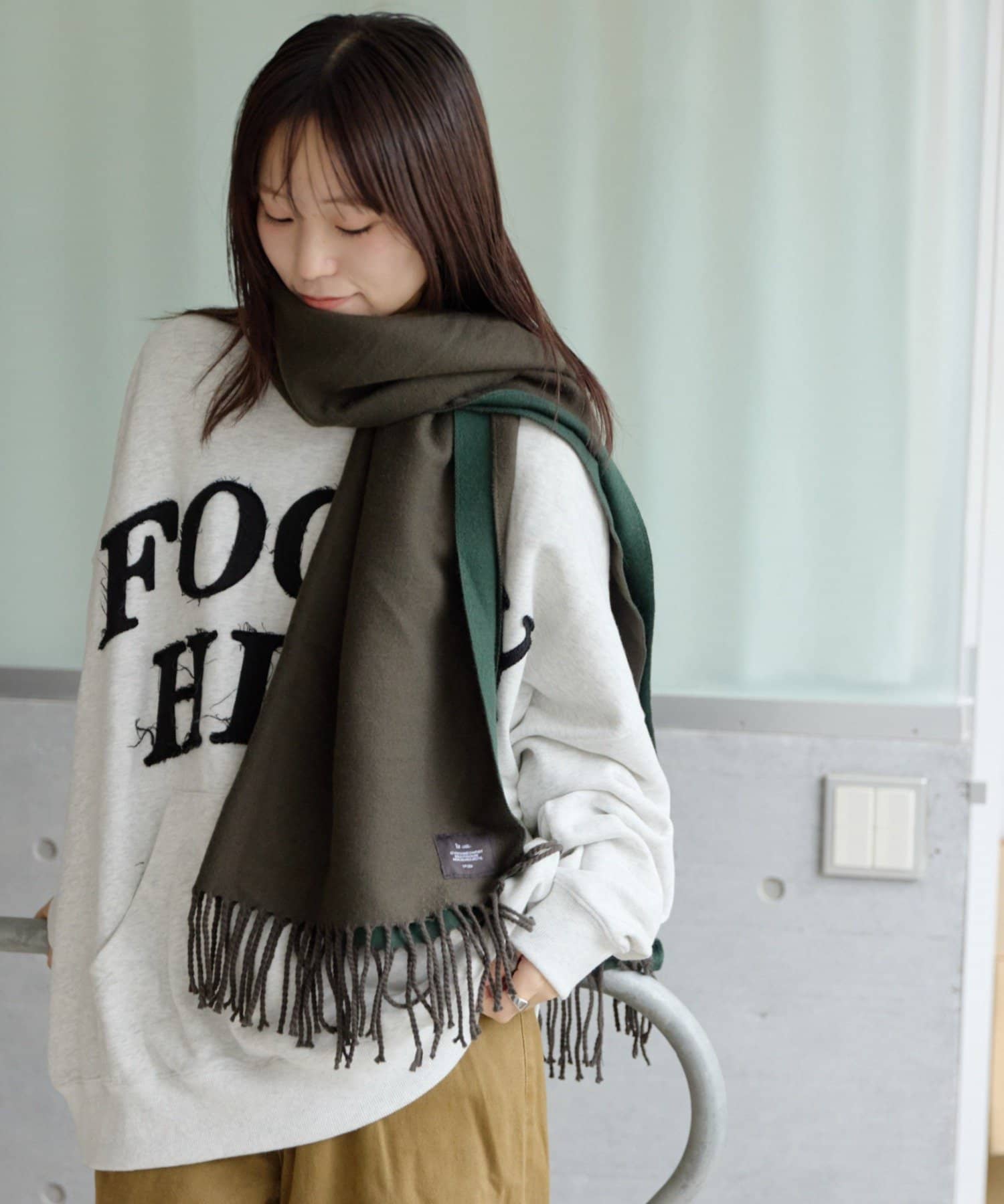 CIAOPANIC TYPY(チャオパニックティピー) 【UNISEX】配色ダブルフェイスマフラー