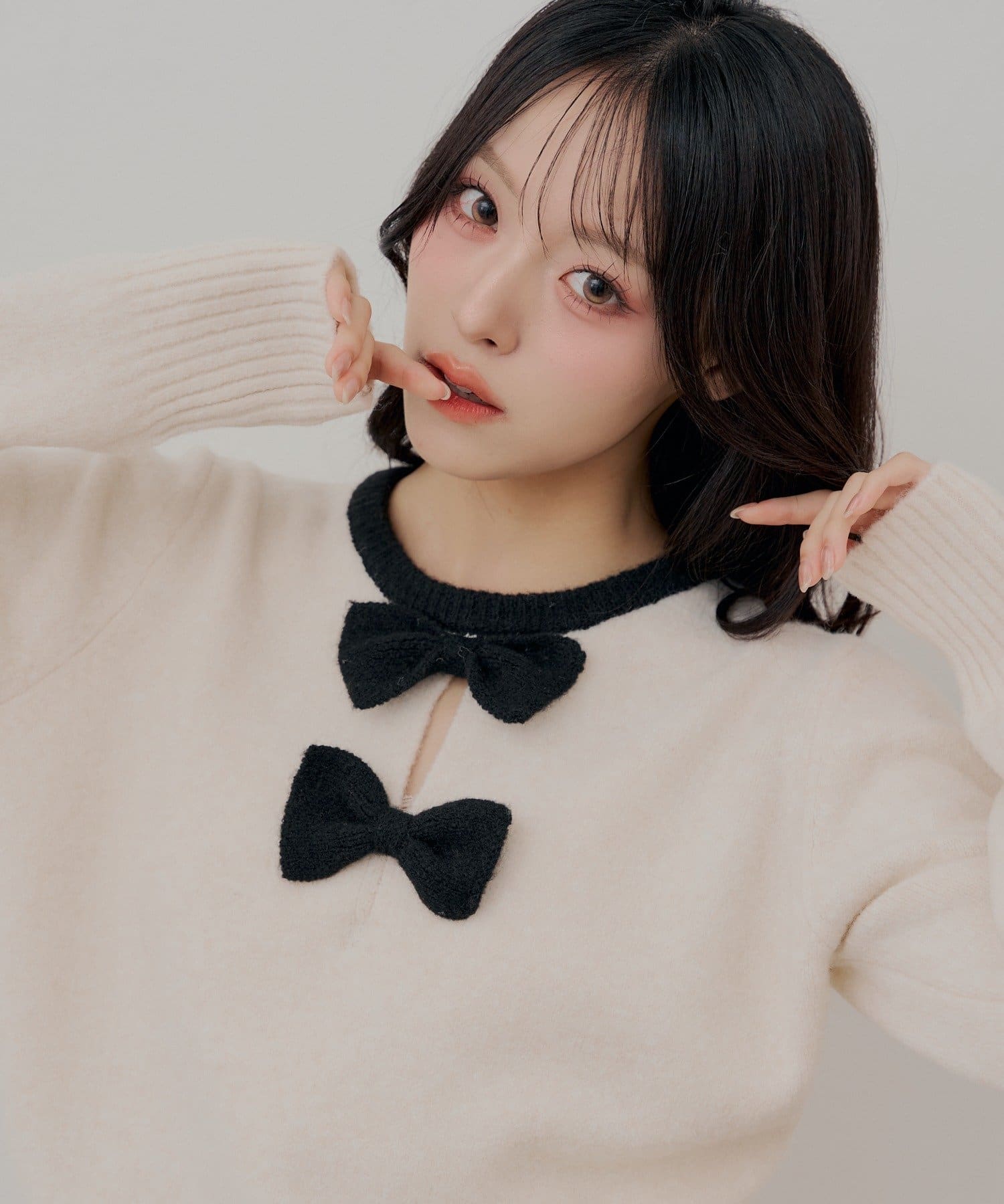Chico(チコ) リボン配色ニット【10/15(木)0:00～1000円OFFクーポン&ノベルティフェアスタート】