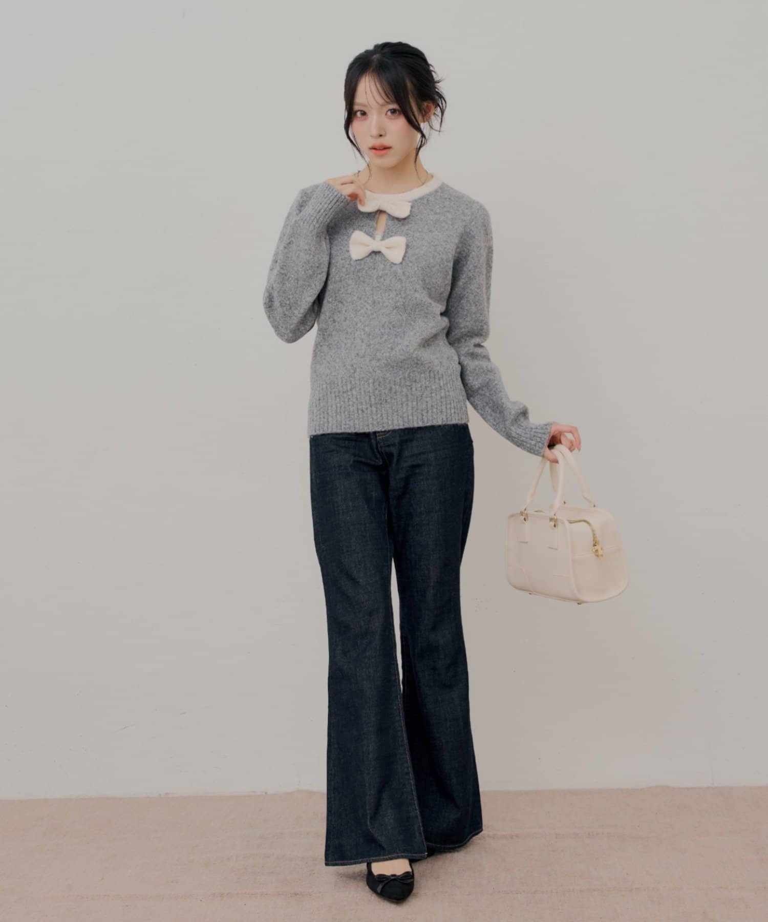Chico(チコ) リボン配色ニット【10/15(木)0:00～1000円OFFクーポン&ノベルティフェアスタート】