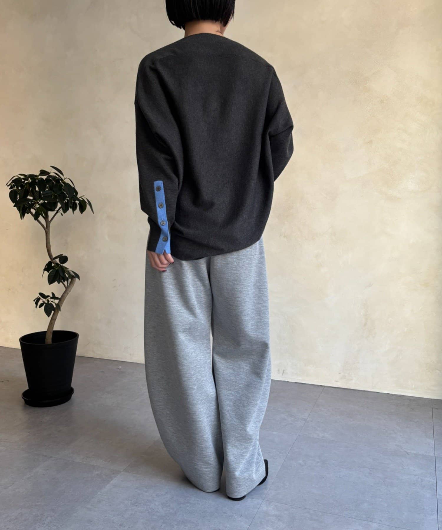 Jena　espace merveilleux(ジェナ　エスパスメルヴェイユ) 袖ボタン配色ニット