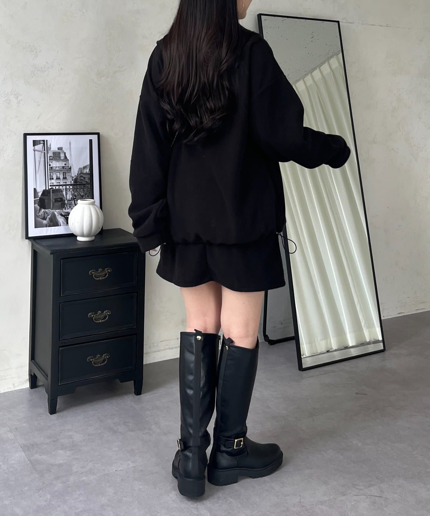 prose verse(プロズヴェール) 裾ドロストハーフジップフリーストップス