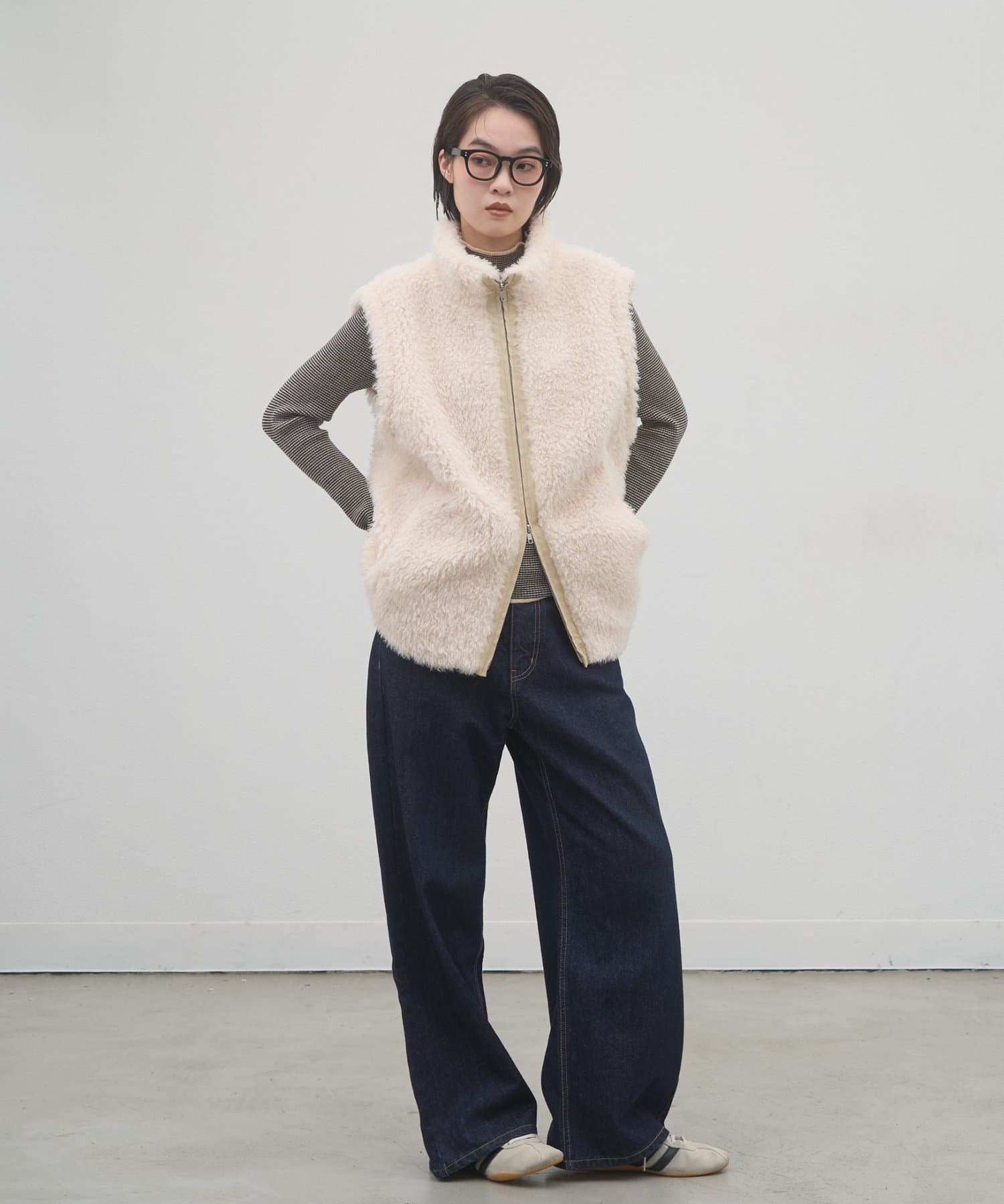 CIAOPANIC TYPY(チャオパニックティピー) 【26Winter展示会 出展商品】 2wayレザー使いZIPスタンドファーブルゾン