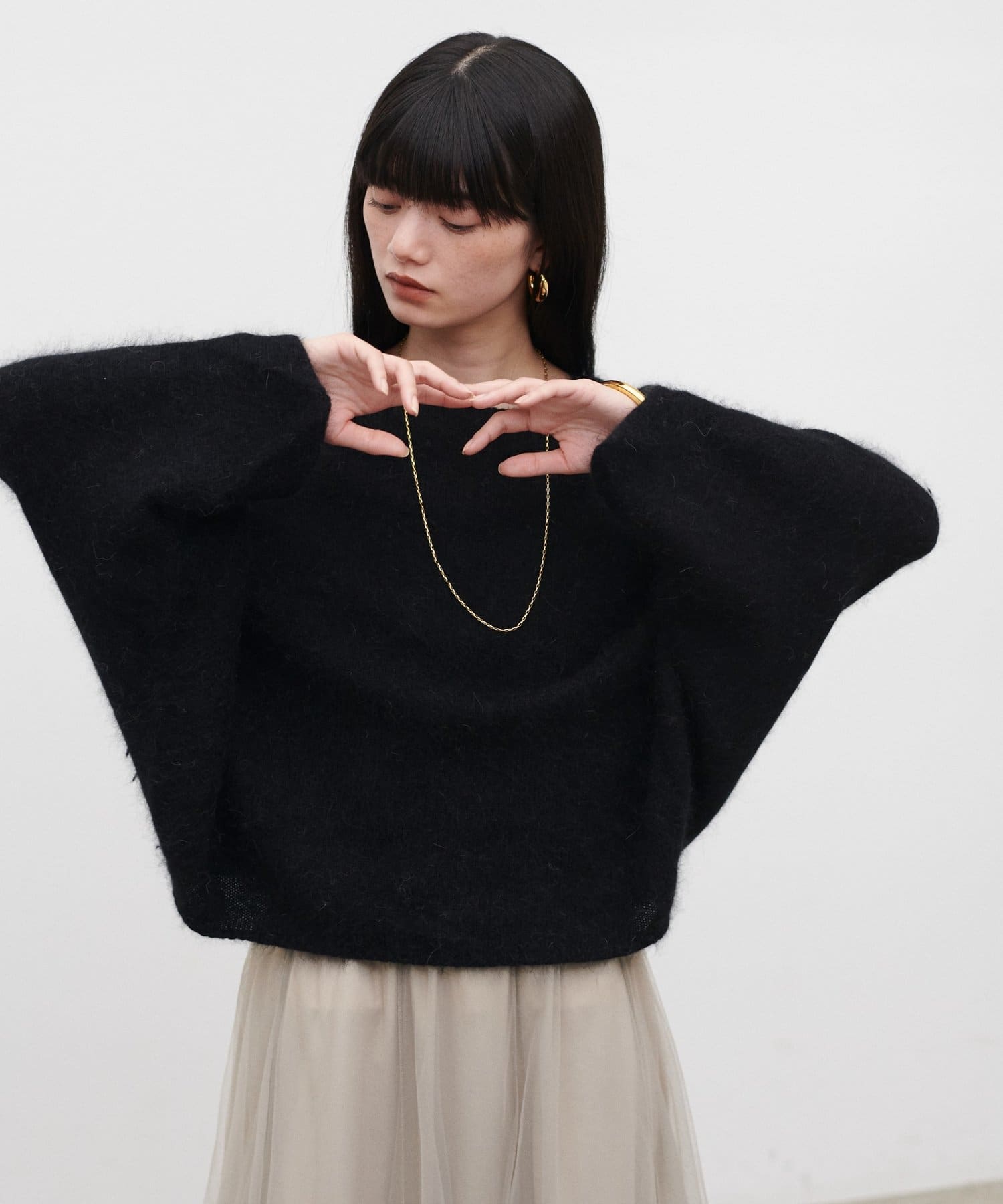LARUTA(ラルータ) アンゴラポンチョ風プルオーバー