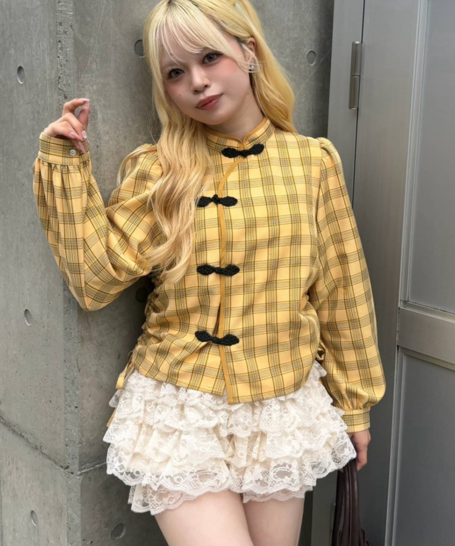 continuer】ドロストチャイナブラウス | NICE CLAUP / OLIVE des OLIVE