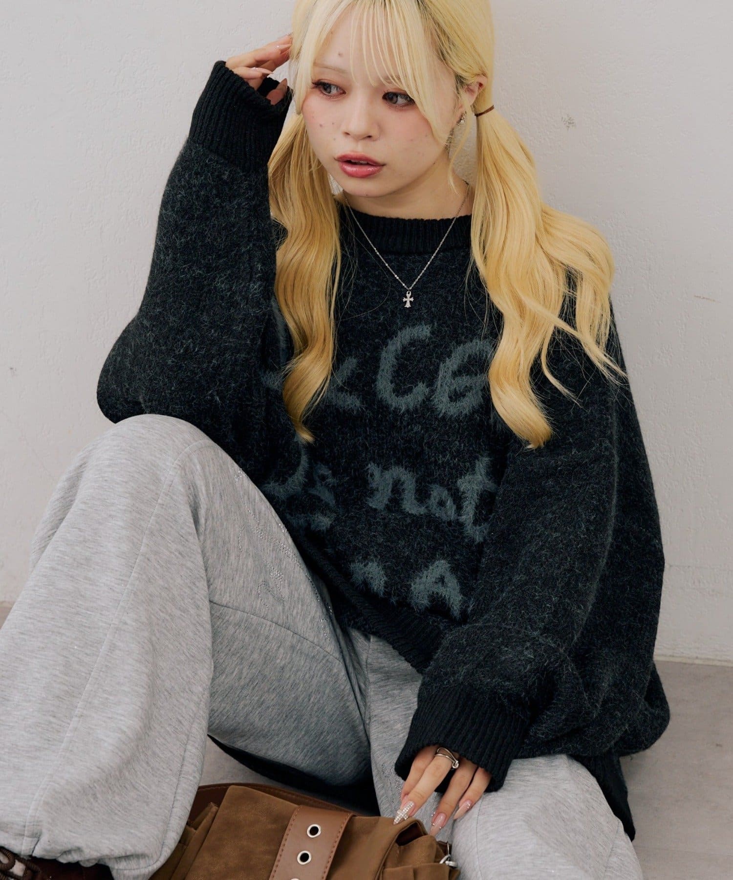 NICE CLAUP / OLIVE des OLIVE OUTLET(ナイスクラップ  / オリーブ デ オリーブ アウトレット) 【continuer 】ビッグロゴニット