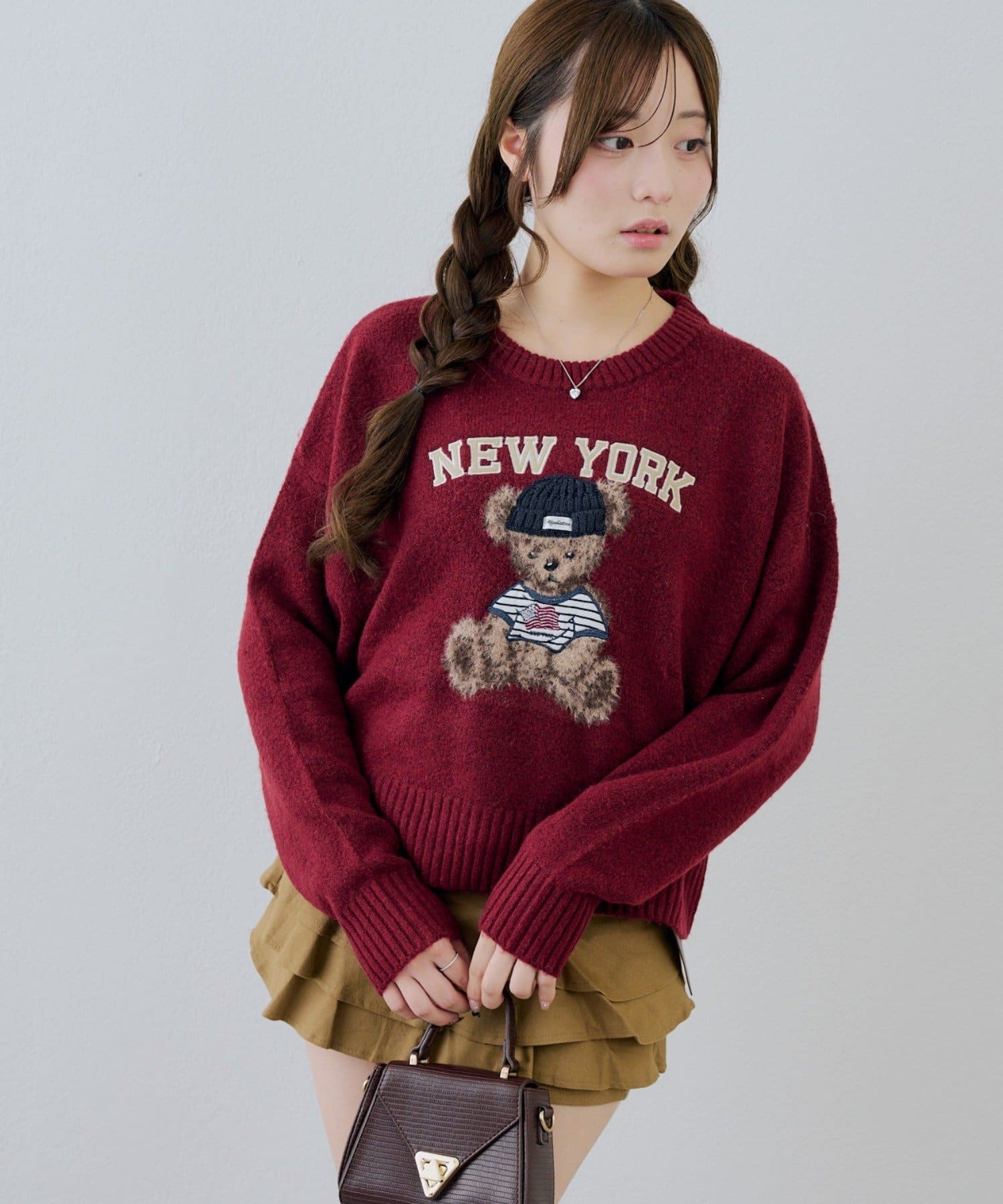 NICE CLAUP / OLIVE des OLIVE OUTLET(ナイスクラップ  / オリーブ デ オリーブ アウトレット) 【ANOTHER BRANCH】ベアーニット帽プルオーバー