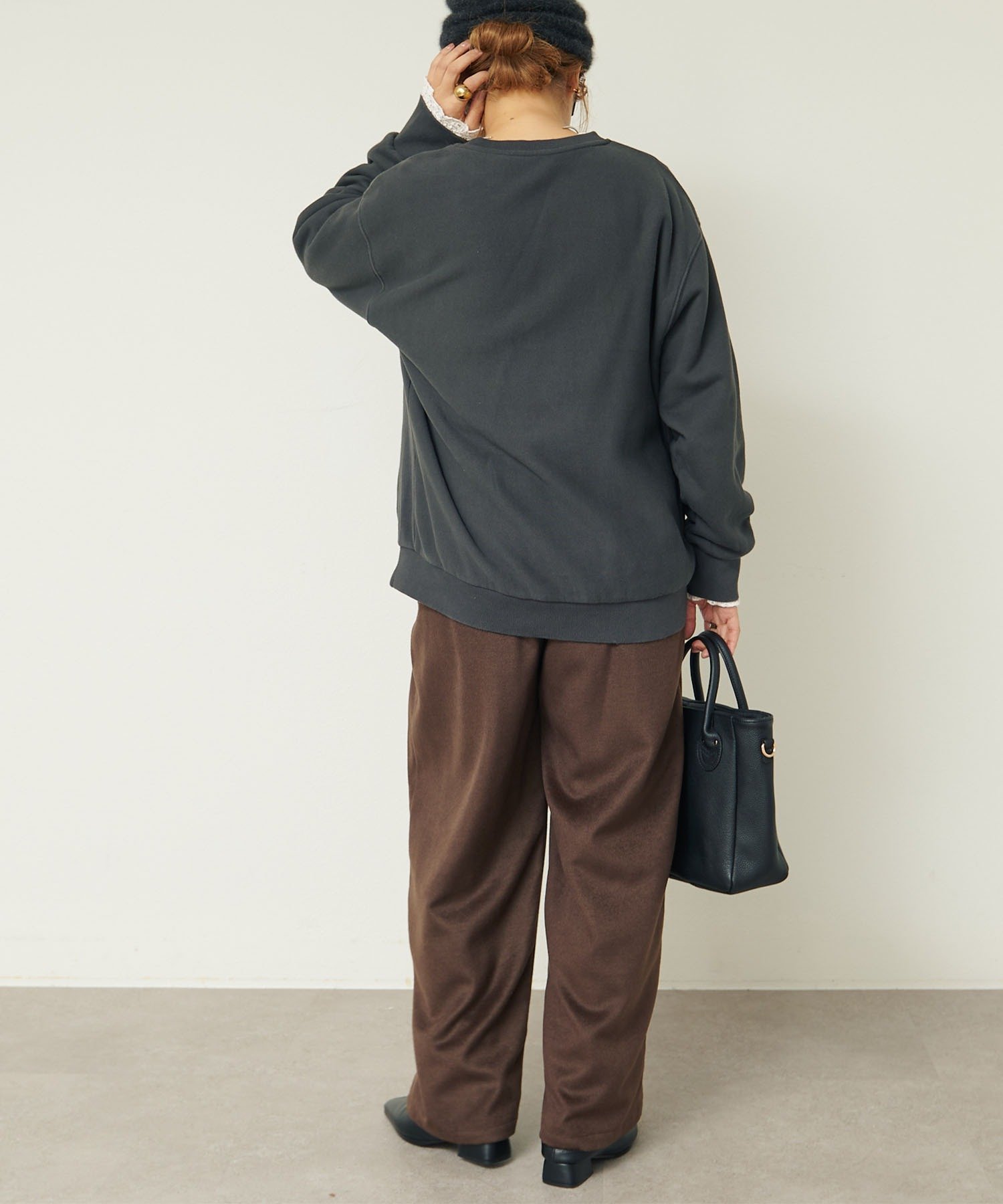 PUAL CE CIN(ピュアルセシン) 【セットアップ可能】キーネック裏起毛スウェット
