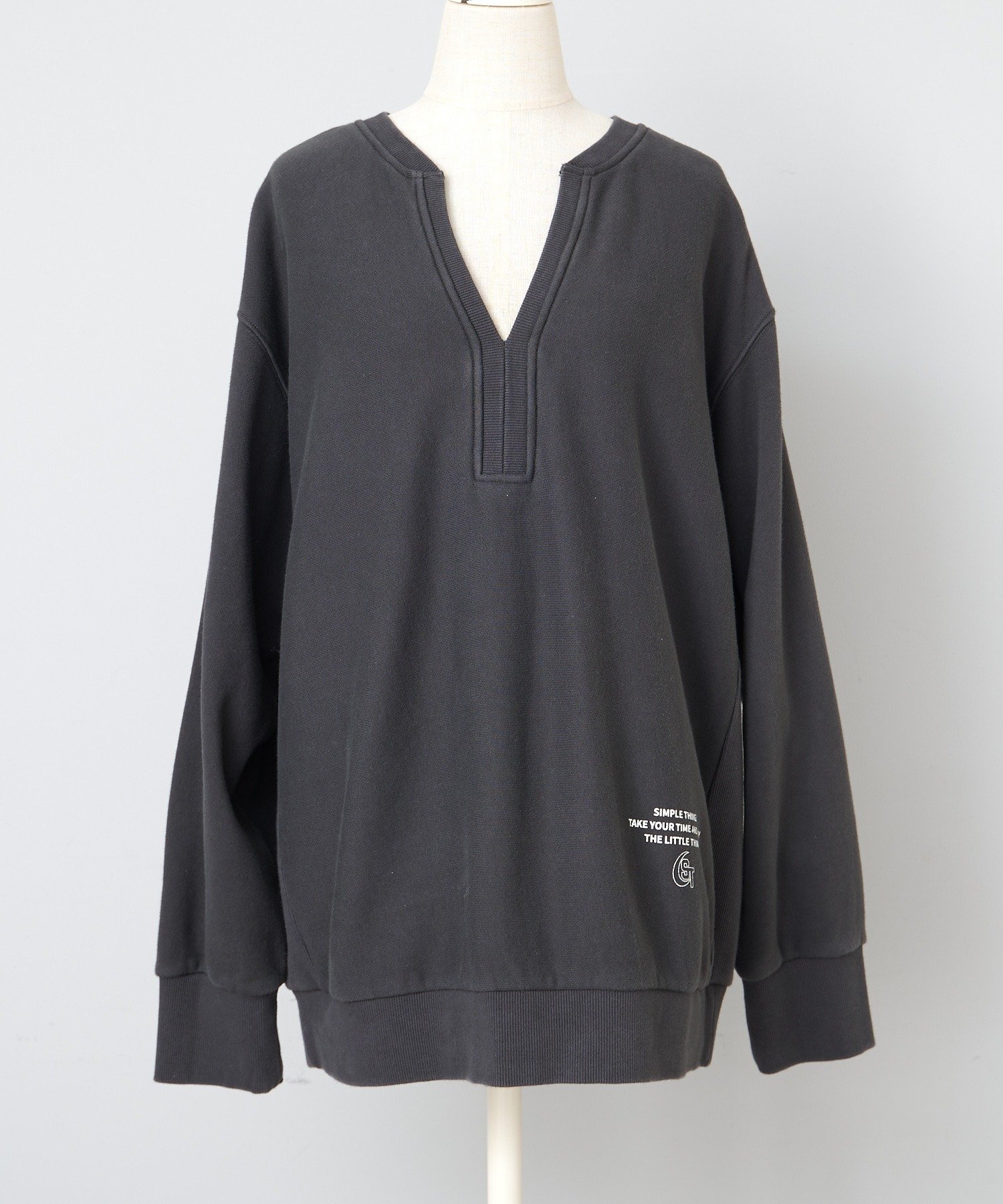 PUAL CE CIN(ピュアルセシン) 【セットアップ可能】キーネック裏起毛スウェット