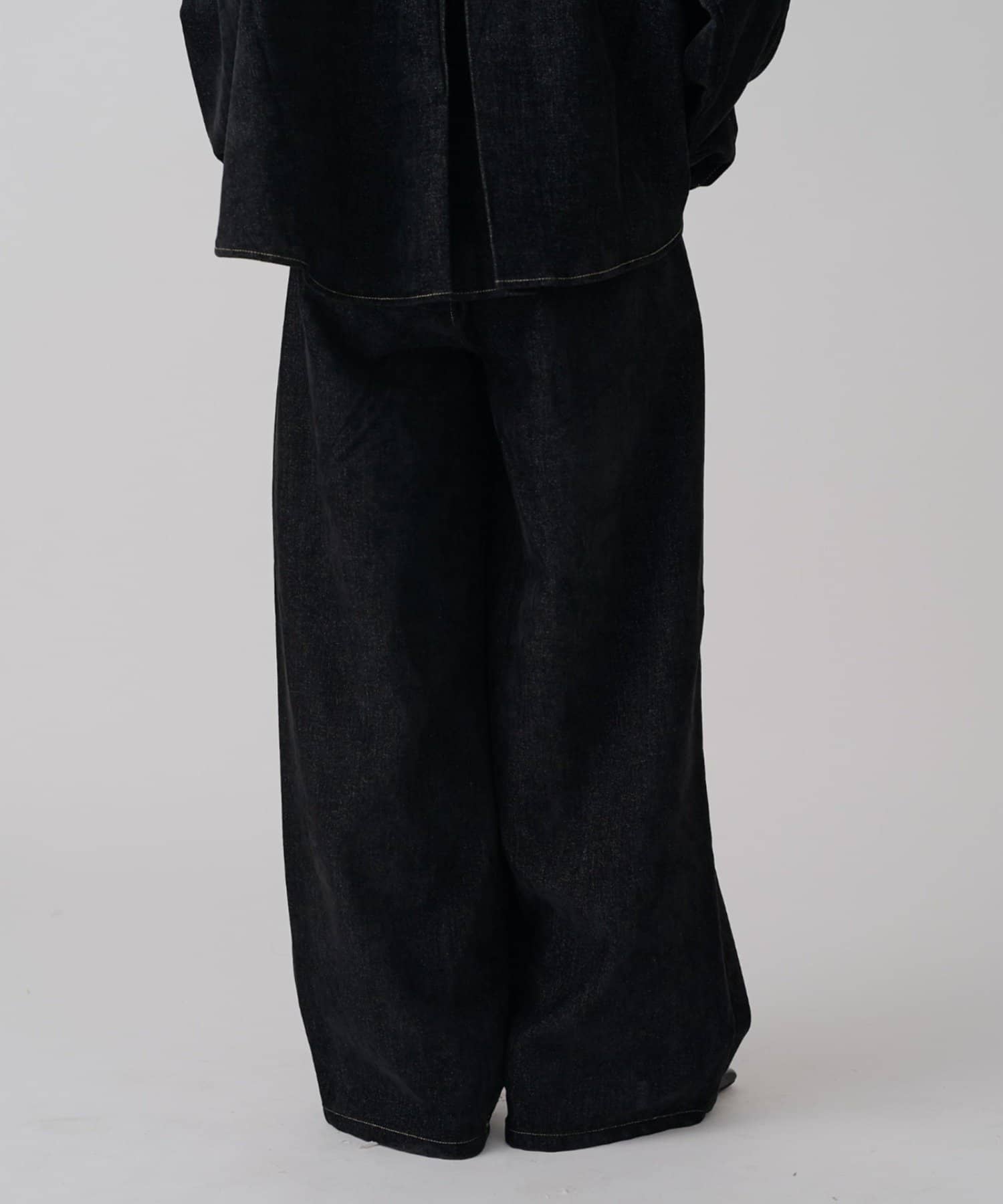 -goocy-(グーシー) 【大人気アイテム再入荷!!】ベロアデニムタックワイドパンツ