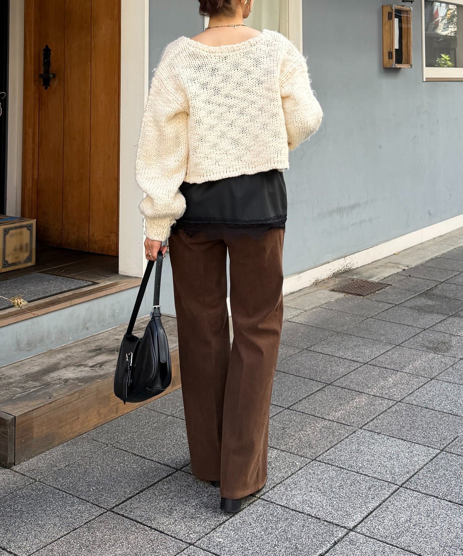 Thevon.(ゼヴォン) Fレザーリボンドロストキャミチュニック