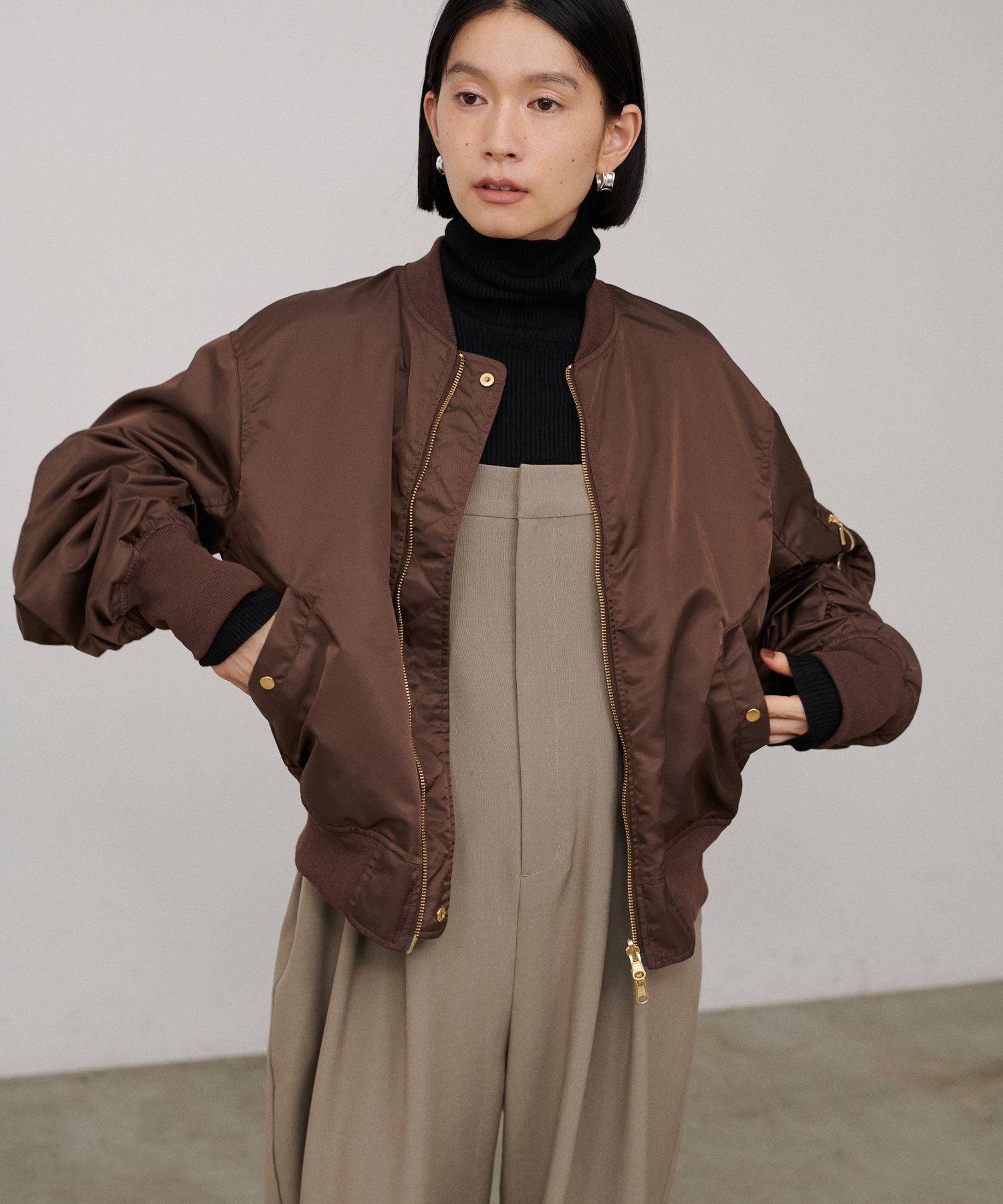 LARUTA(ラルータ) カシミヤ混リブタートルプルオーバー