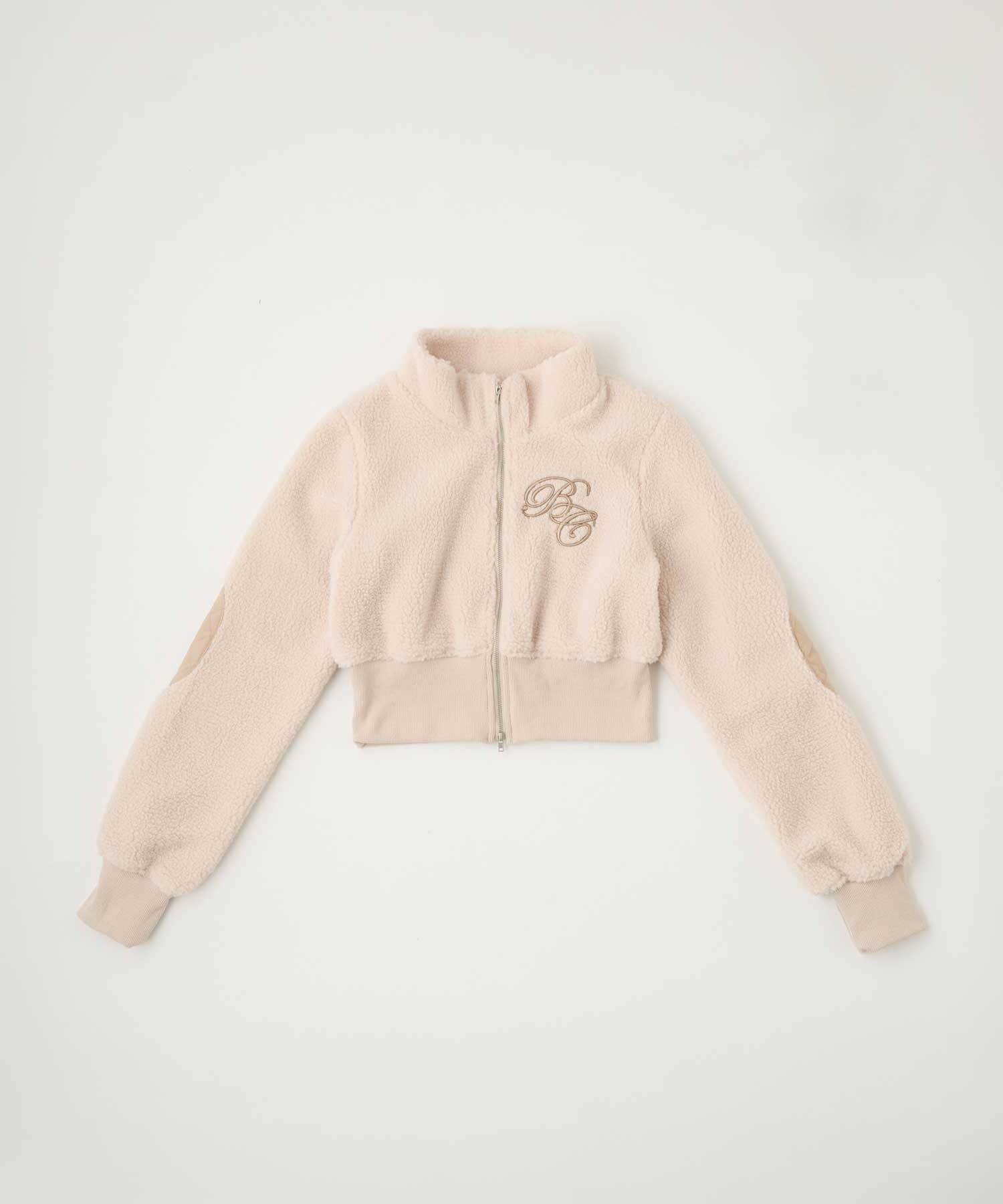 Belle Charme(ベルシャルム) Patchwork Boa Blouson