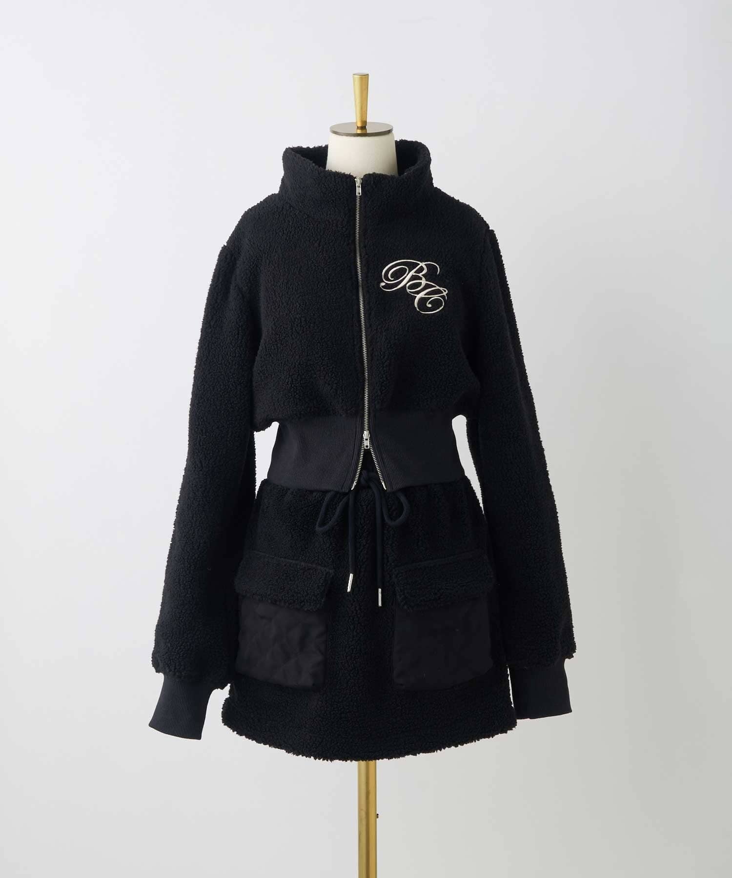 Belle Charme(ベルシャルム) Patchwork Boa Blouson