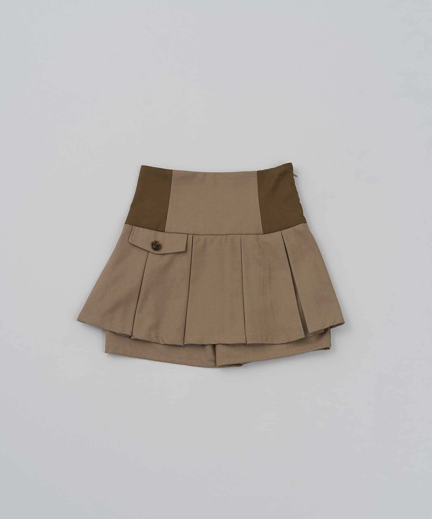 Belle Charme(ベルシャルム) Bicolor Pleats Skirt