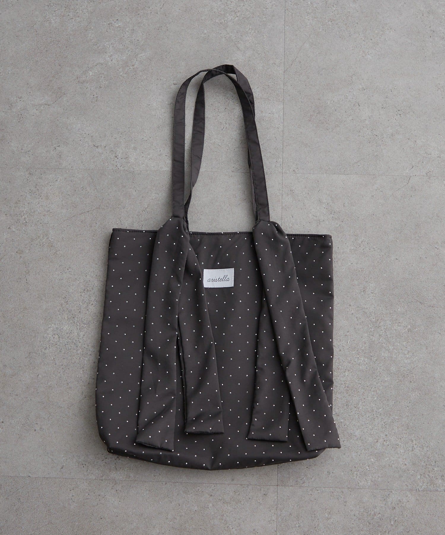 NICE CLAUP / OLIVE des OLIVE OUTLET(ナイスクラップ  / オリーブ デ オリーブ アウトレット) 【RMAF】ラインストートリボントート