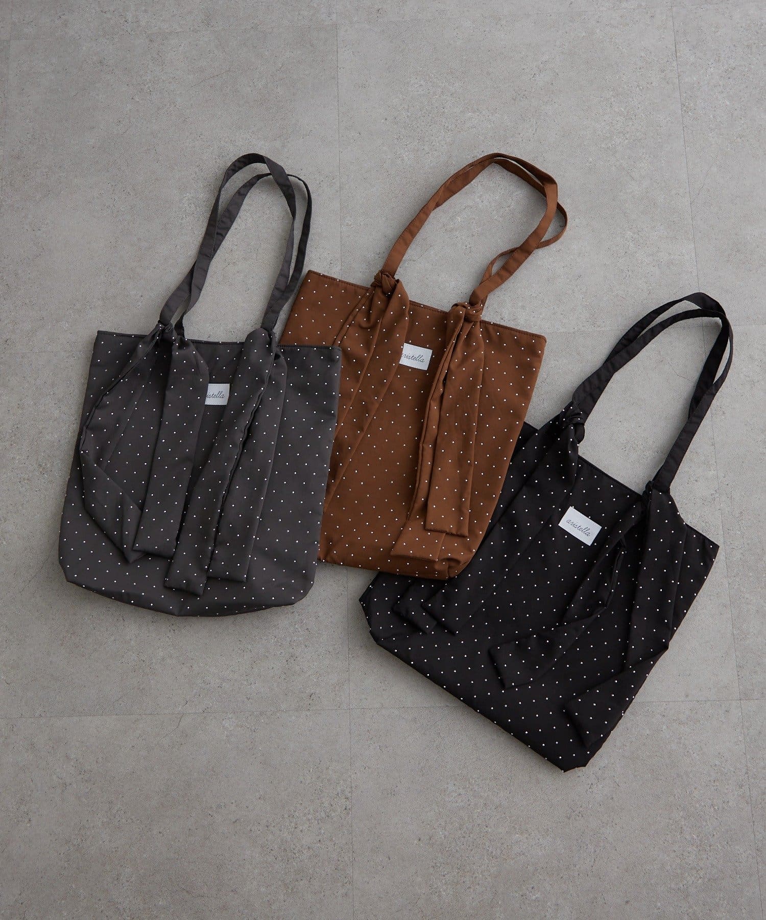 NICE CLAUP / OLIVE des OLIVE OUTLET(ナイスクラップ  / オリーブ デ オリーブ アウトレット) 【RMAF】ラインストートリボントート