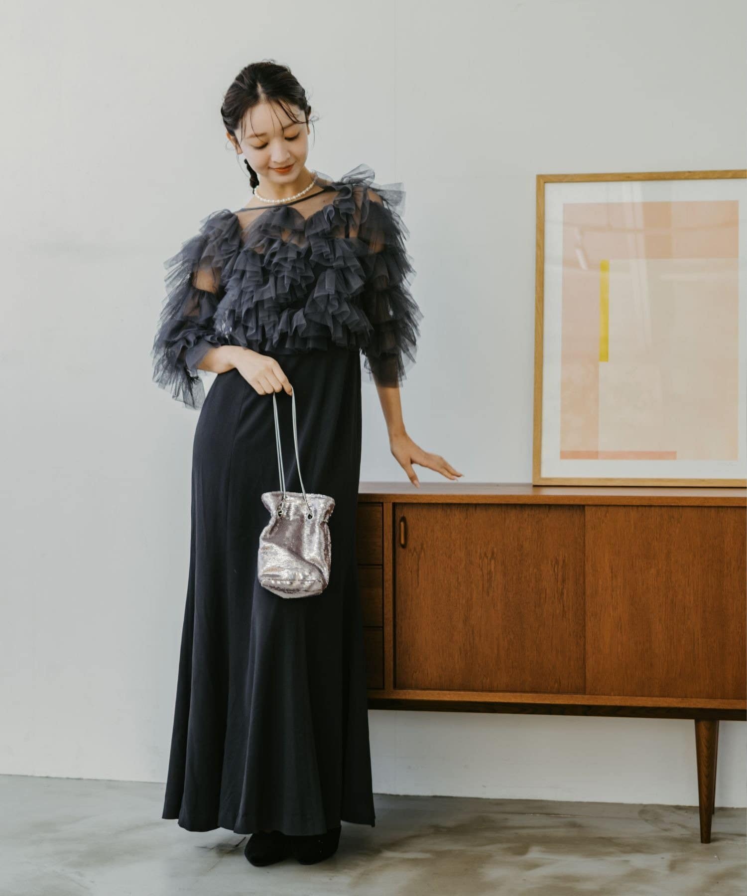 Kastane(カスタネ) 【10.23(金)12:00発売/WEB限定/3サイズ展開】Tulle Frill Layered Dress