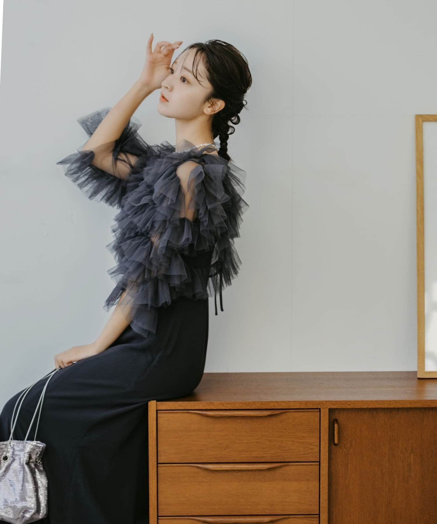 Kastane(カスタネ) 【10.23(金)12:00発売/WEB限定/3サイズ展開】Tulle Frill Layered Dress