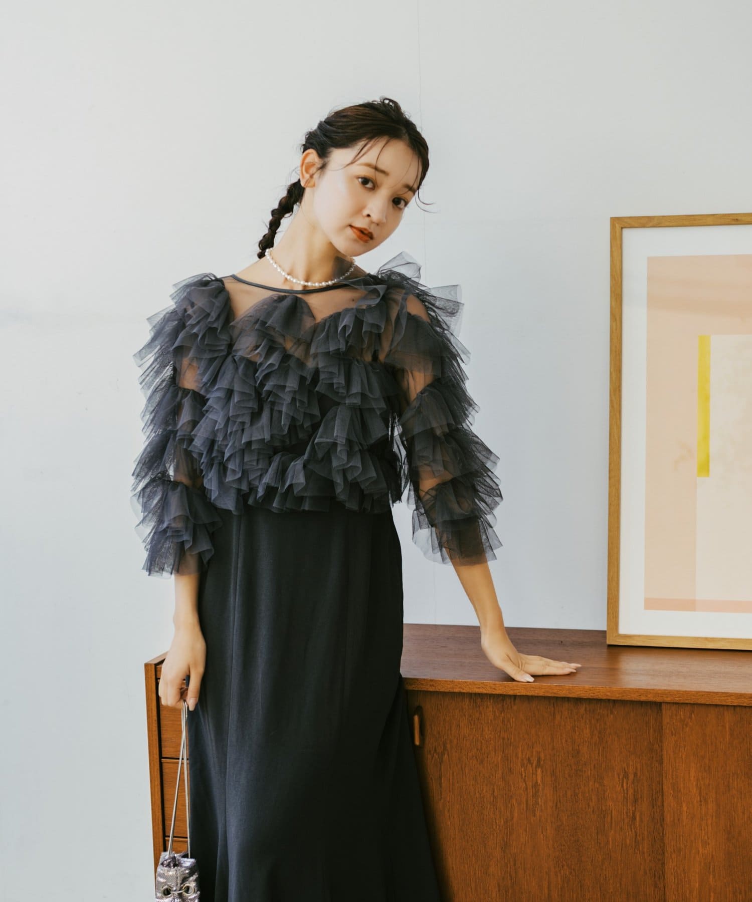 Kastane(カスタネ) 【10.23(金)12:00発売/WEB限定/3サイズ展開】Tulle Frill Layered Dress