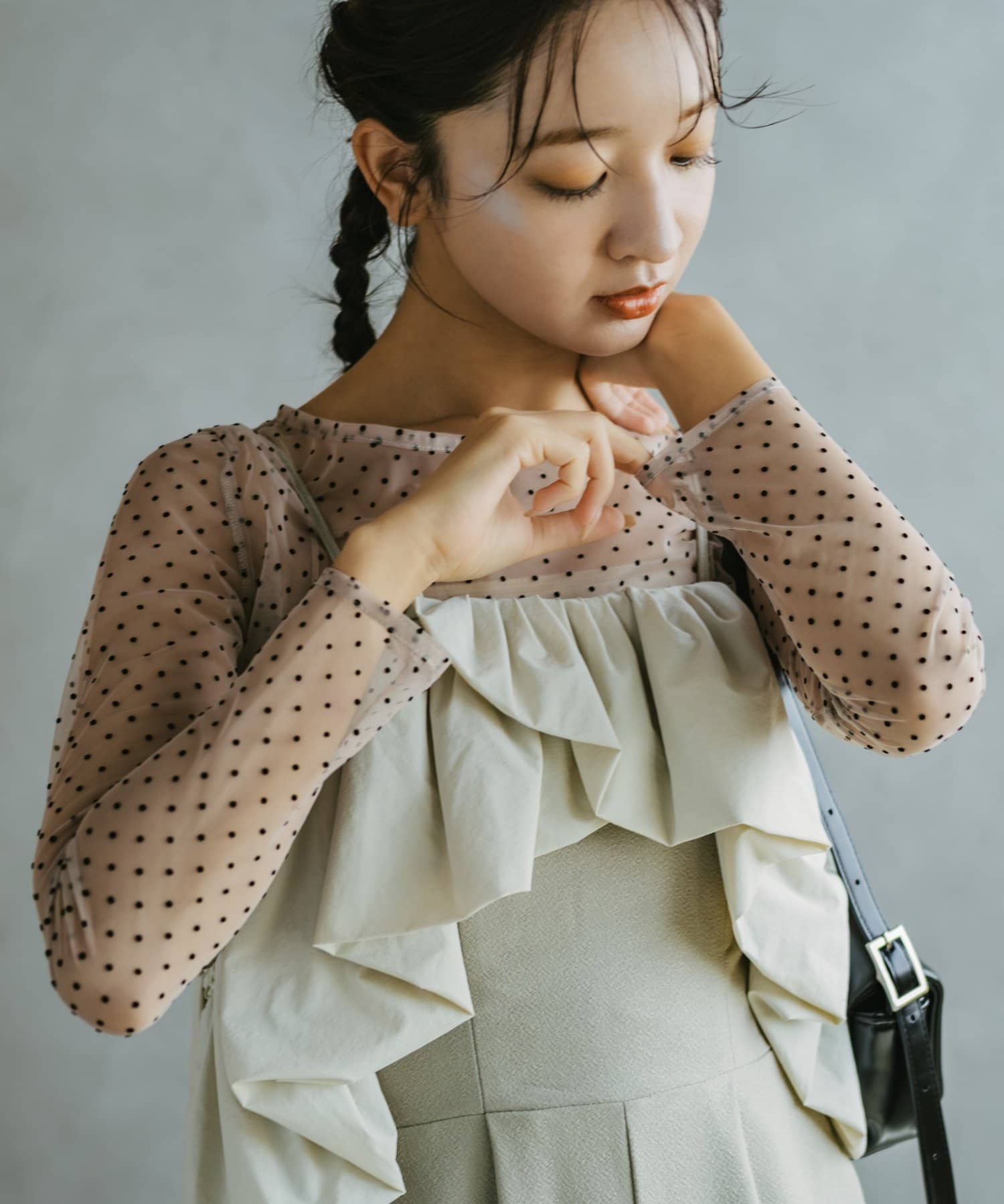 Kastane(カスタネ) 【10.23(金)12:00発売/WEB限定/2サイズ展開】Off Shoulder Volume Salopette