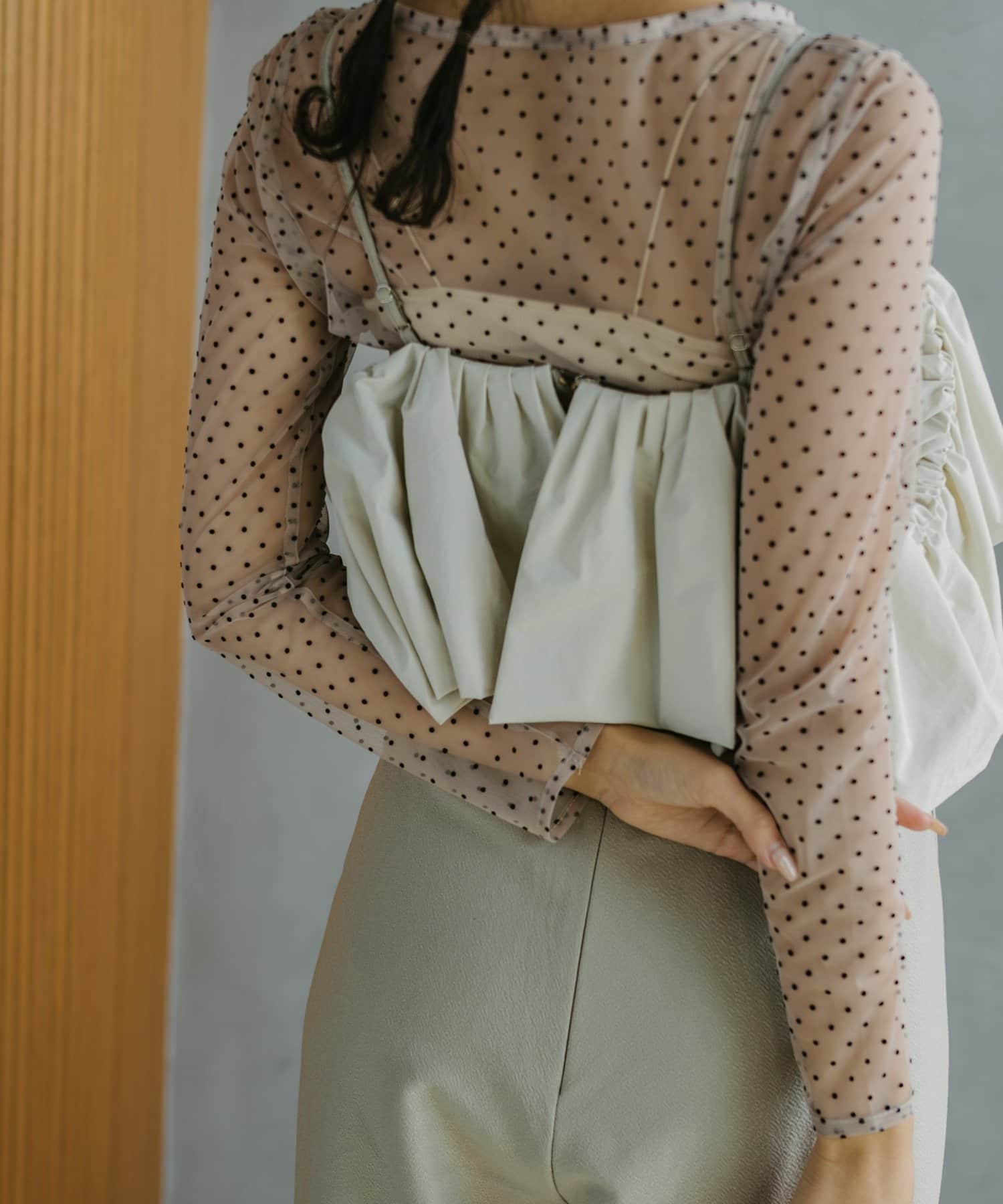 Kastane(カスタネ) 【10.23(金)12:00発売/WEB限定/2サイズ展開】Off Shoulder Volume Salopette