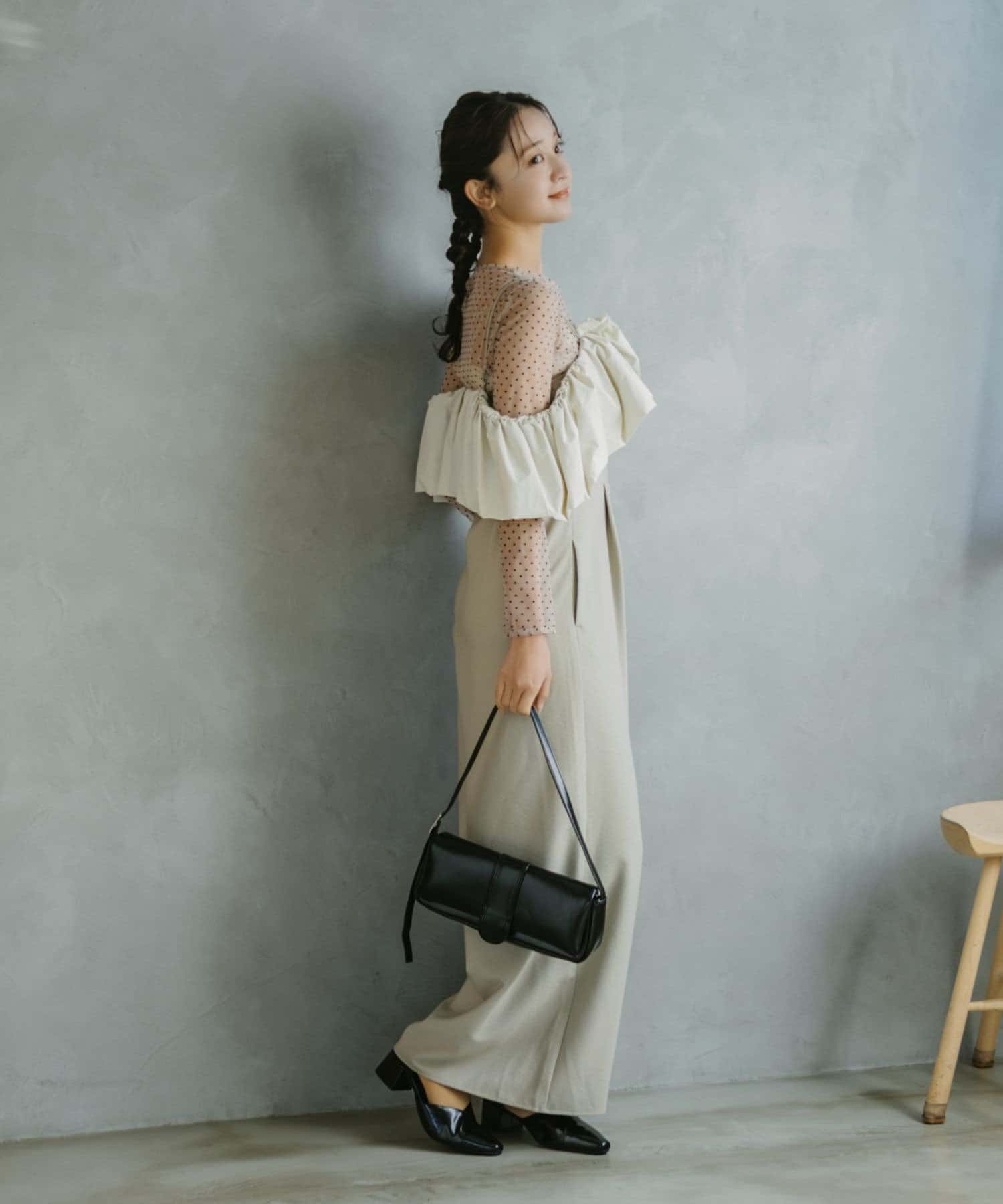 Kastane(カスタネ) 【10.23(金)12:00発売/WEB限定】Dot Tulle Sheer Top