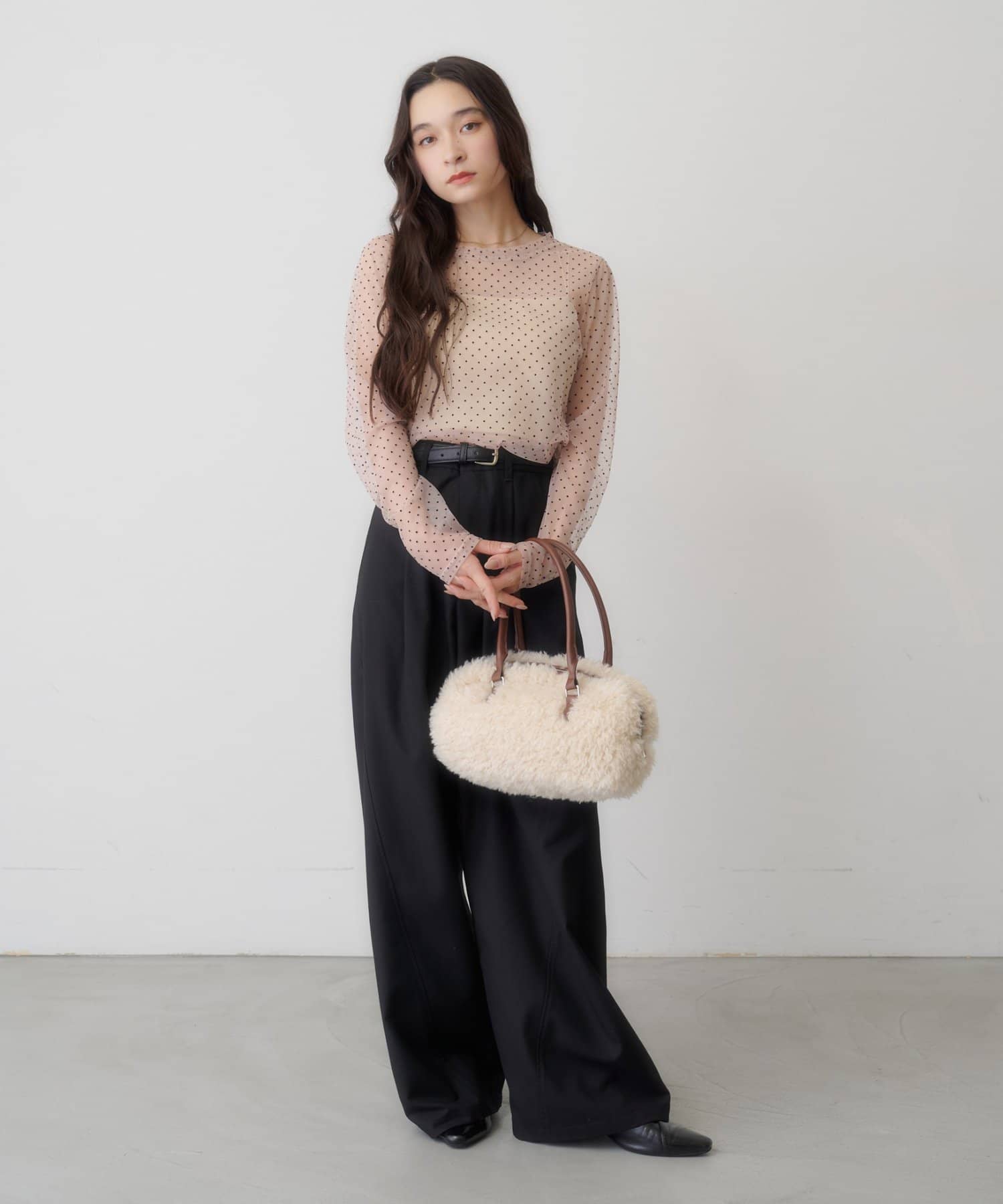 Kastane(カスタネ) 【10.23(金)12:00発売/WEB限定】Dot Tulle Sheer Top