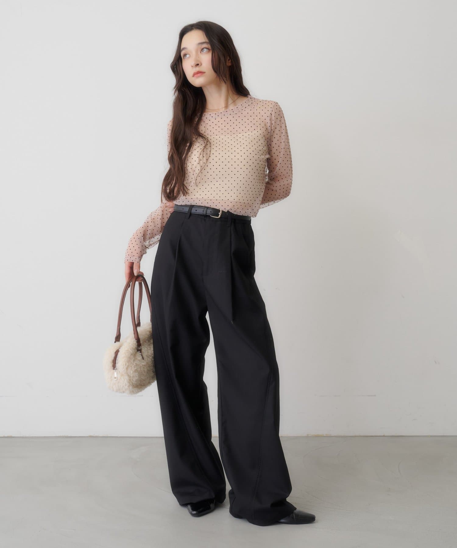 Kastane(カスタネ) 【10.23(金)12:00発売/WEB限定】Dot Tulle Sheer Top