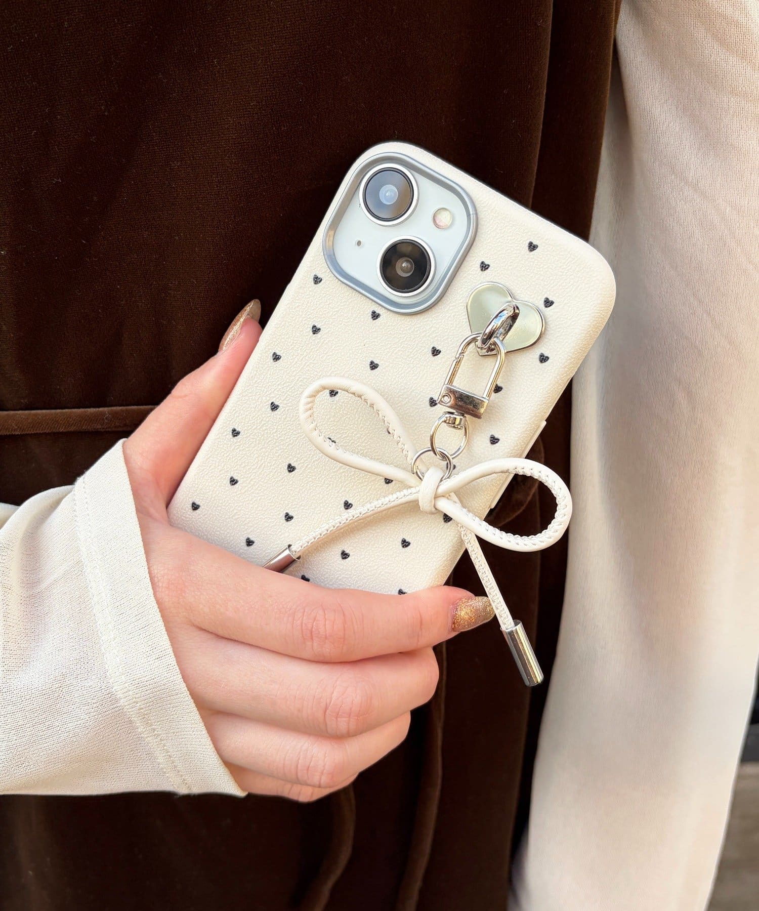 Lattice(ラティス) 【新色追加！】リボンハートドットスマホケース(iPhone13/14)