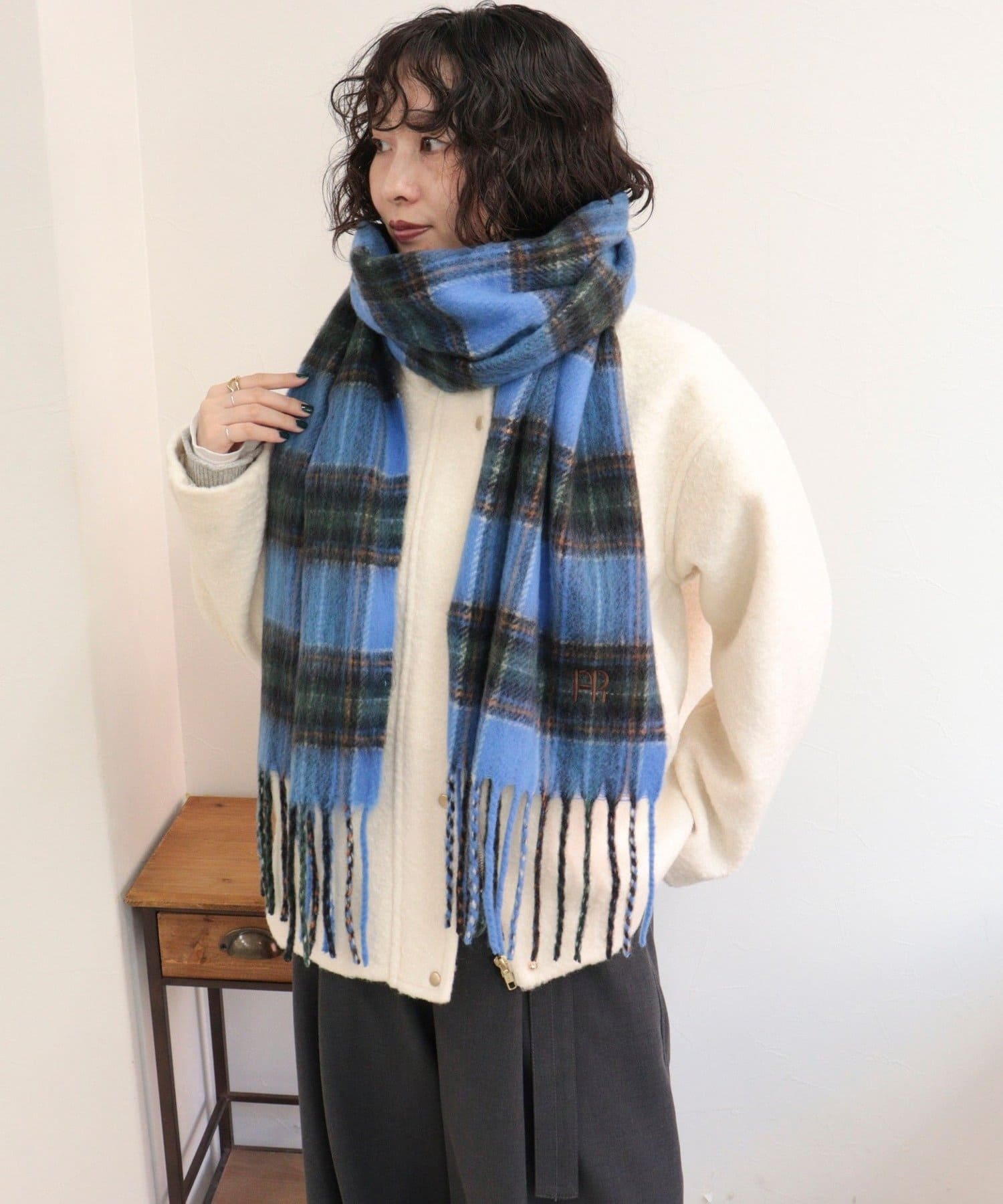 FREDY & GLOSTER(フレディ アンド グロスター) ソフトタッチラインチェックマフラー