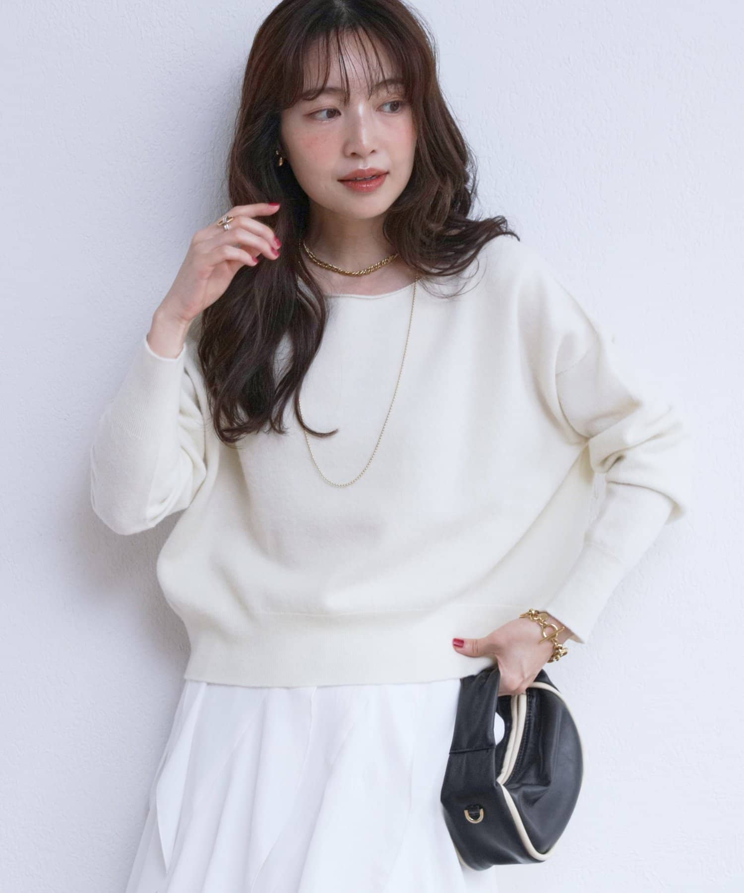 La boutique BonBon(ラブティックボンボン) ウール100クロップドニット