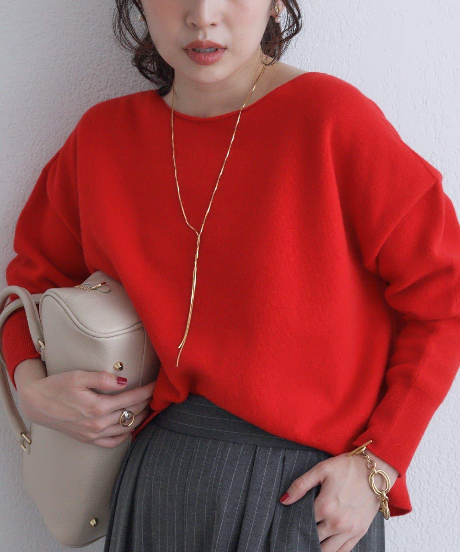 La boutique BonBon(ラブティックボンボン) ウール100クロップドニット
