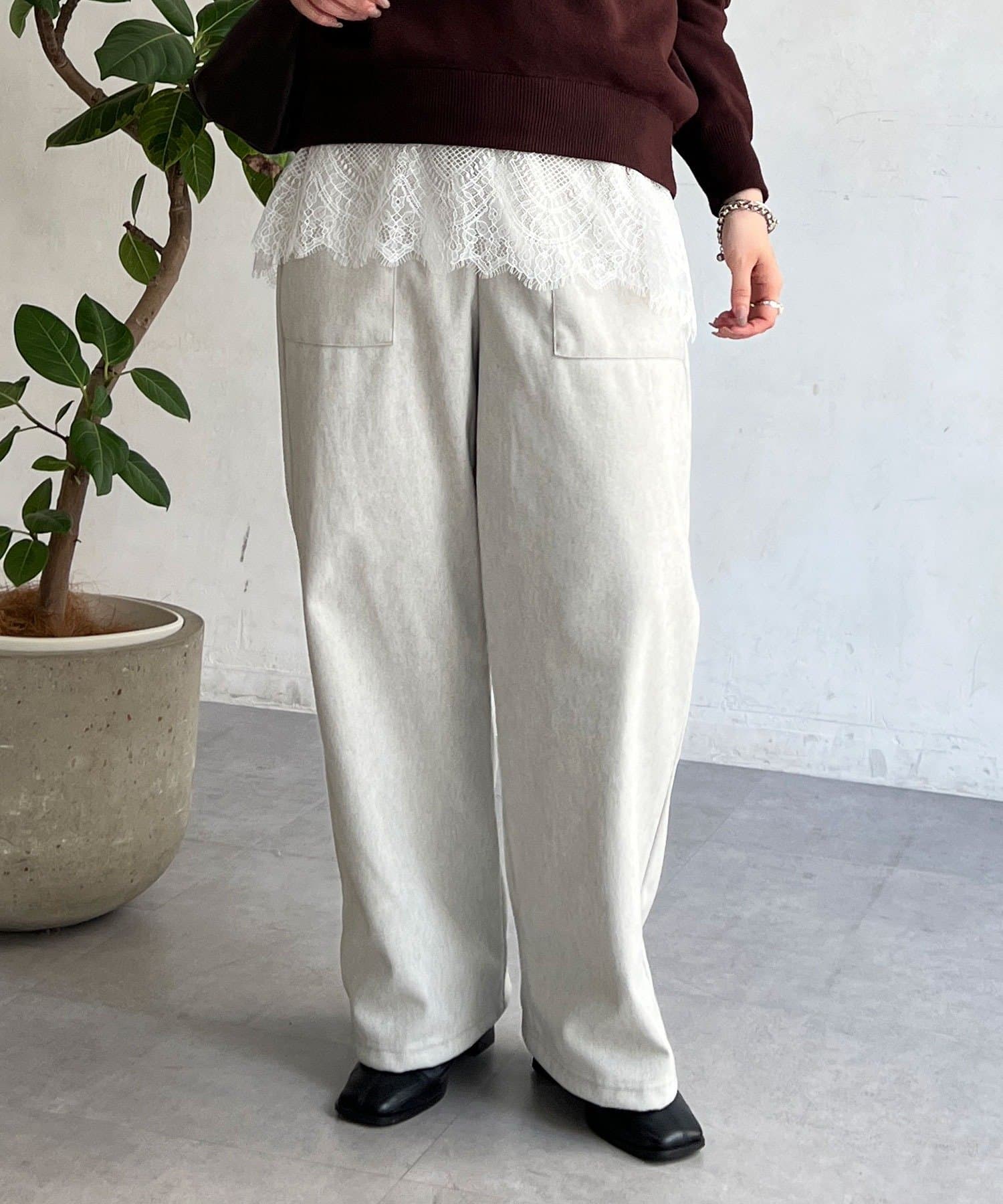 un dix cors(アンディコール) 圧縮ワイドパンツ