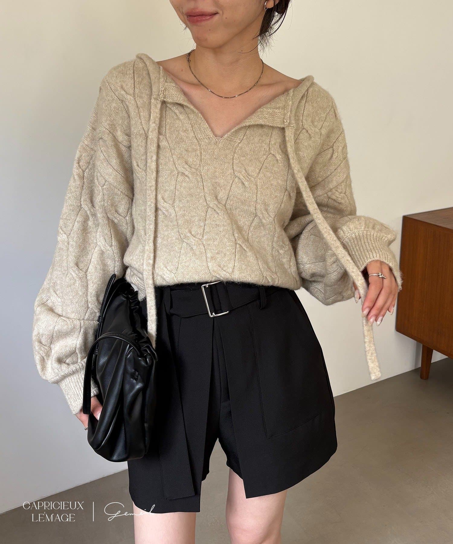 gemeil(ジェムイル) 【LE'MAGE×gemeilコラボ】2WAYケーブルリボンニット